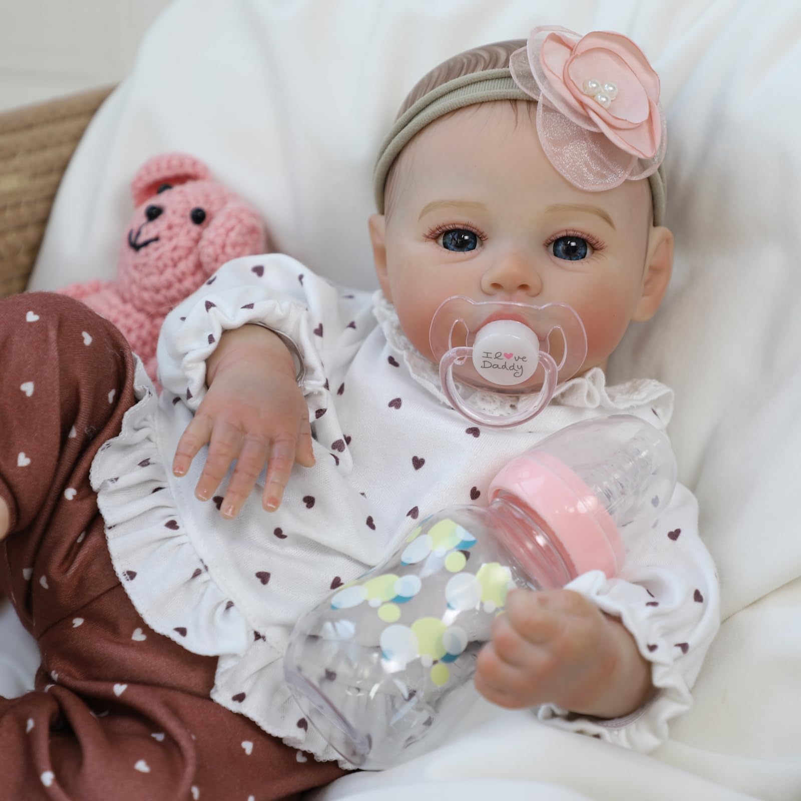 **18 Inch Realistic Reborn Baby Doll for Girls - Lifelike Newborn Baby Doll with Soft Weighted Body & Accessories | Perfect Gift for Kids 3+ Years Old | Role Play, Collectible & Therapy Use**