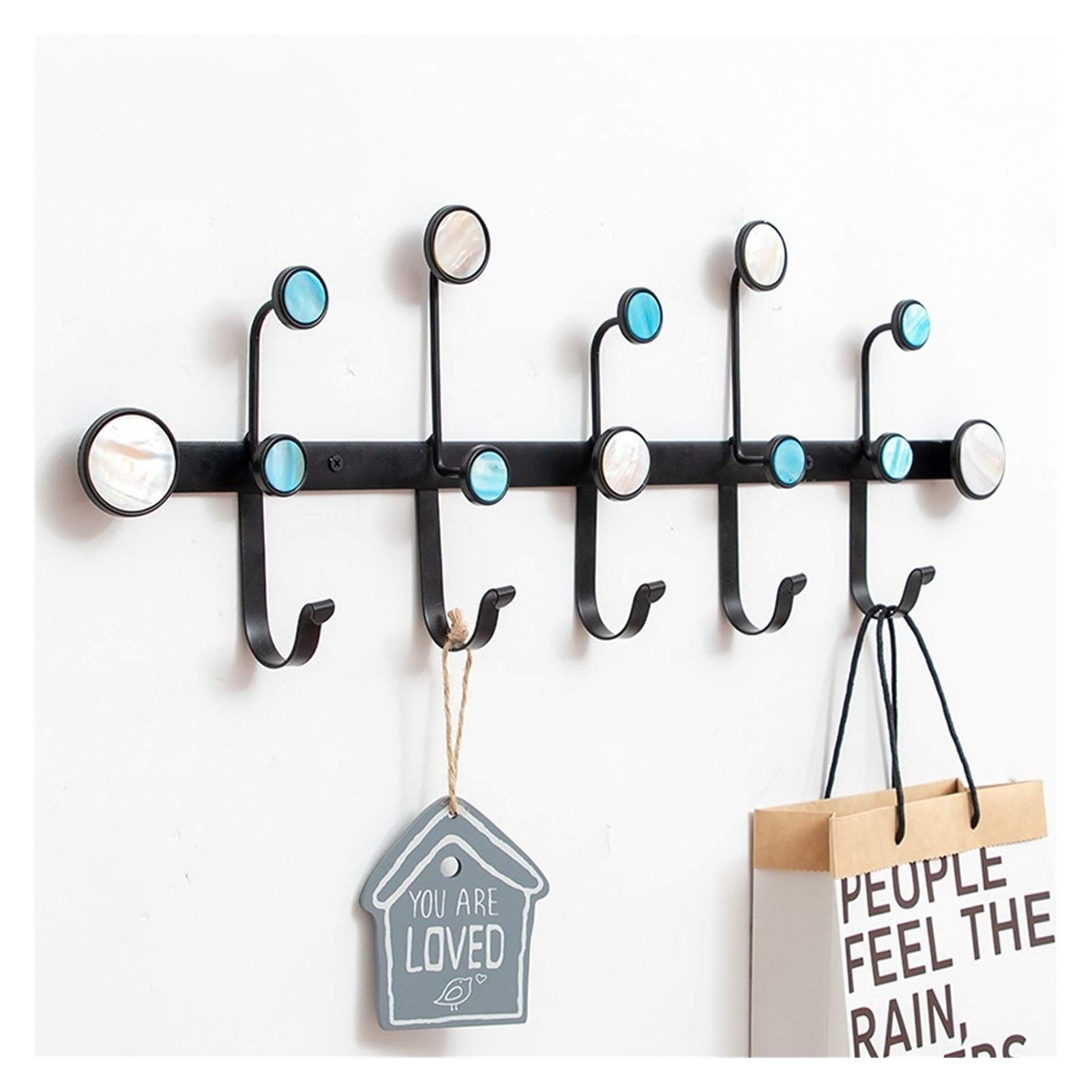 Modern Wall Mounted Coat Rack with Hooks - Space Saving Entryway Organizer for Hats & Keys