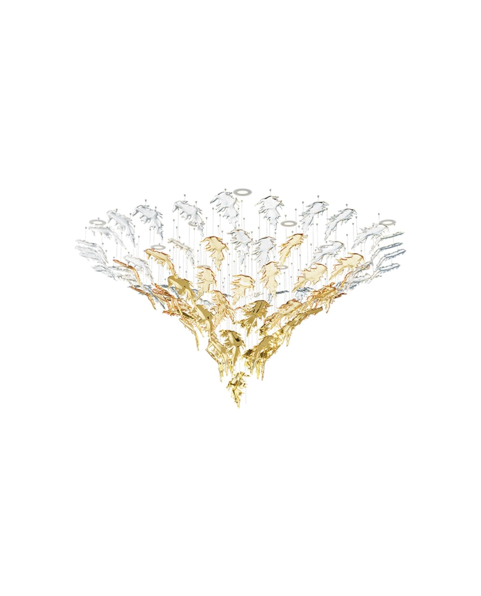 Elegant Flying Leaves Crystal Chandelier - Modern Ceiling Light Fixture for Dining Room, Bedroom & Living Room Decor