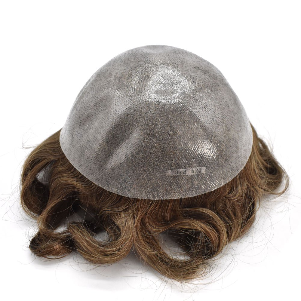 Premium Men's Toupee - 100% Human Hair System with Thin Skin Base - 6