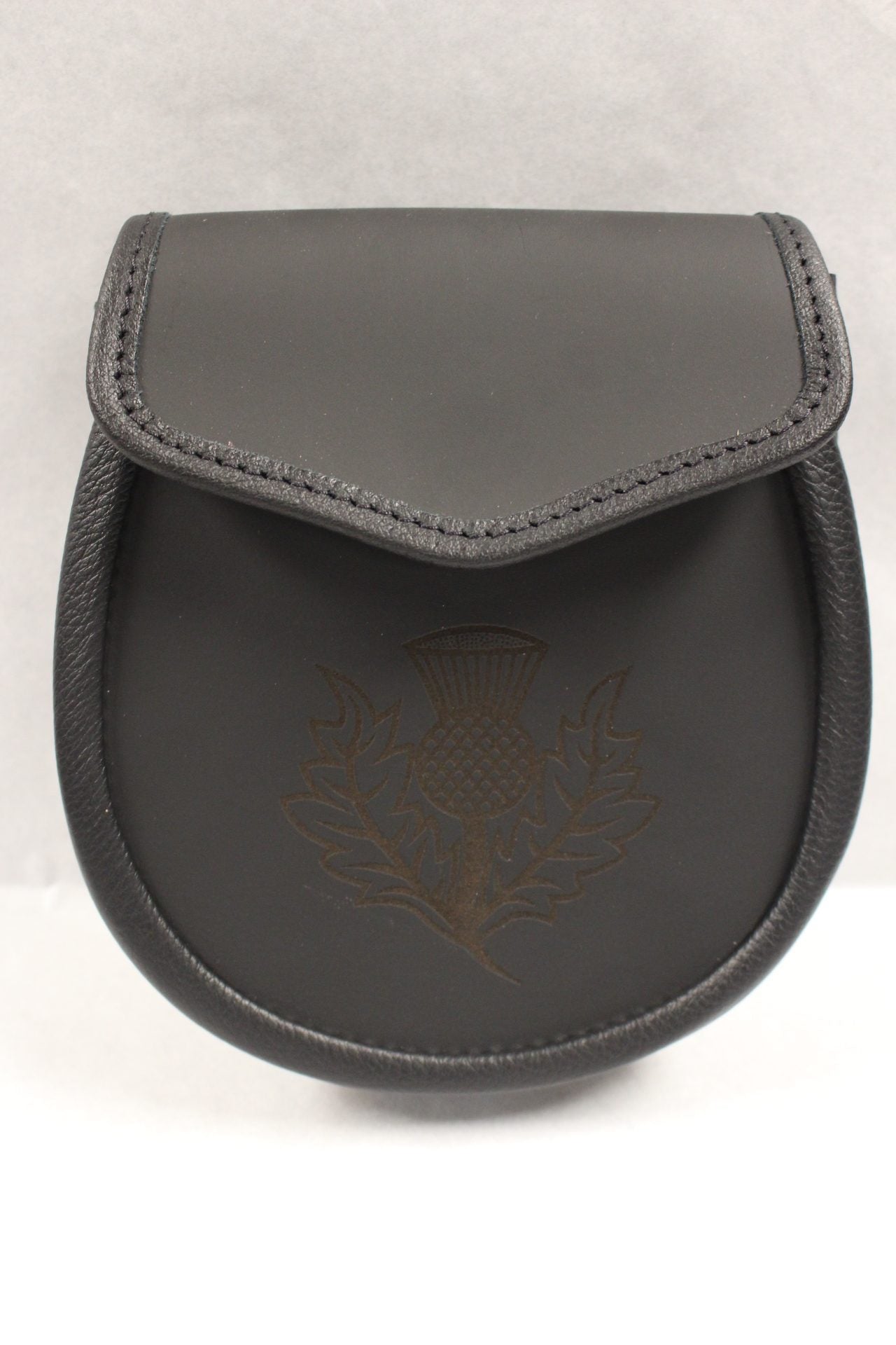 Black Thistle Design Day Sporran - Traditional Scottish Waist Pouch for Men | Perfect for Highland Dress, Weddings & Celtic Events