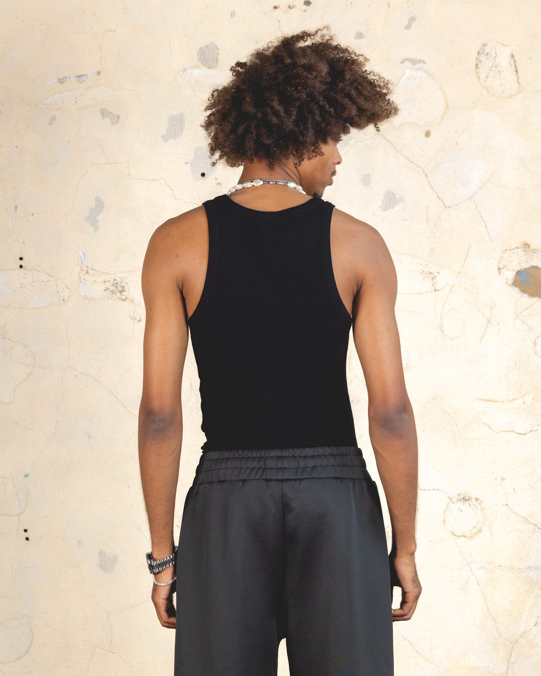 404 Ribbed Singlet Black - Slim Fit Tank Top for Women - Gym Workout & Casual Wear