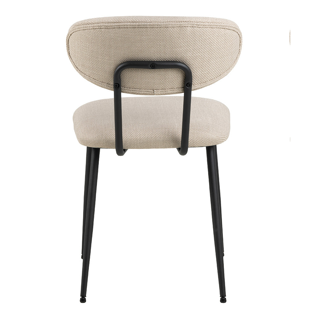 Denise Dining Chair - Modern Beige & Black Upholstered Chair for Kitchen, Dining Room, or Office - Comfortable & Stylish Seating Solution for Home Decor