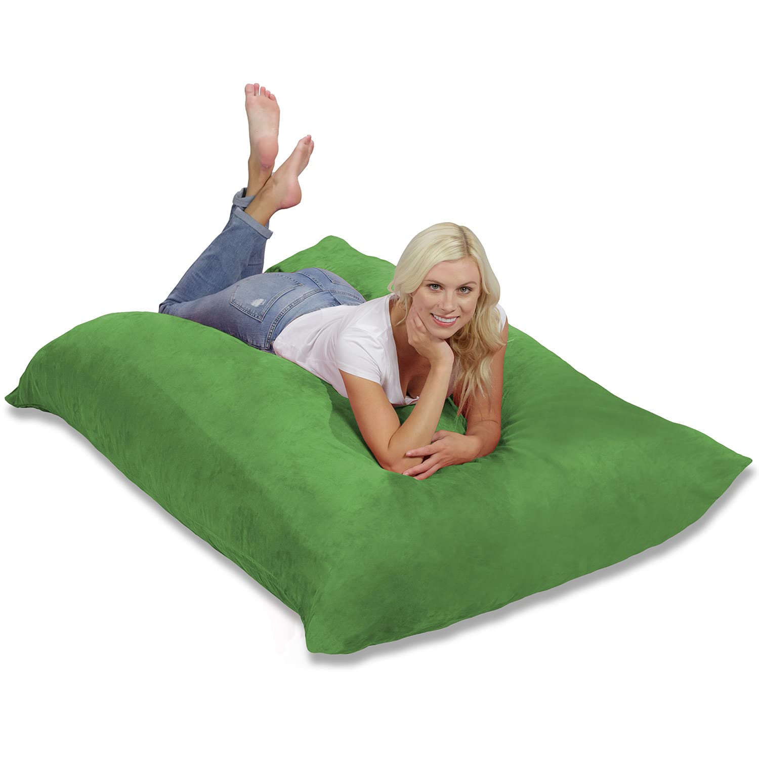 Chill Sack Extra Large Memory Foam Bean Bag Chair - Super Soft Kiwi Green Lounger for Adults & Teens | Perfect for Gaming, Movie Nights, Dorm Room & Living Room Relaxation