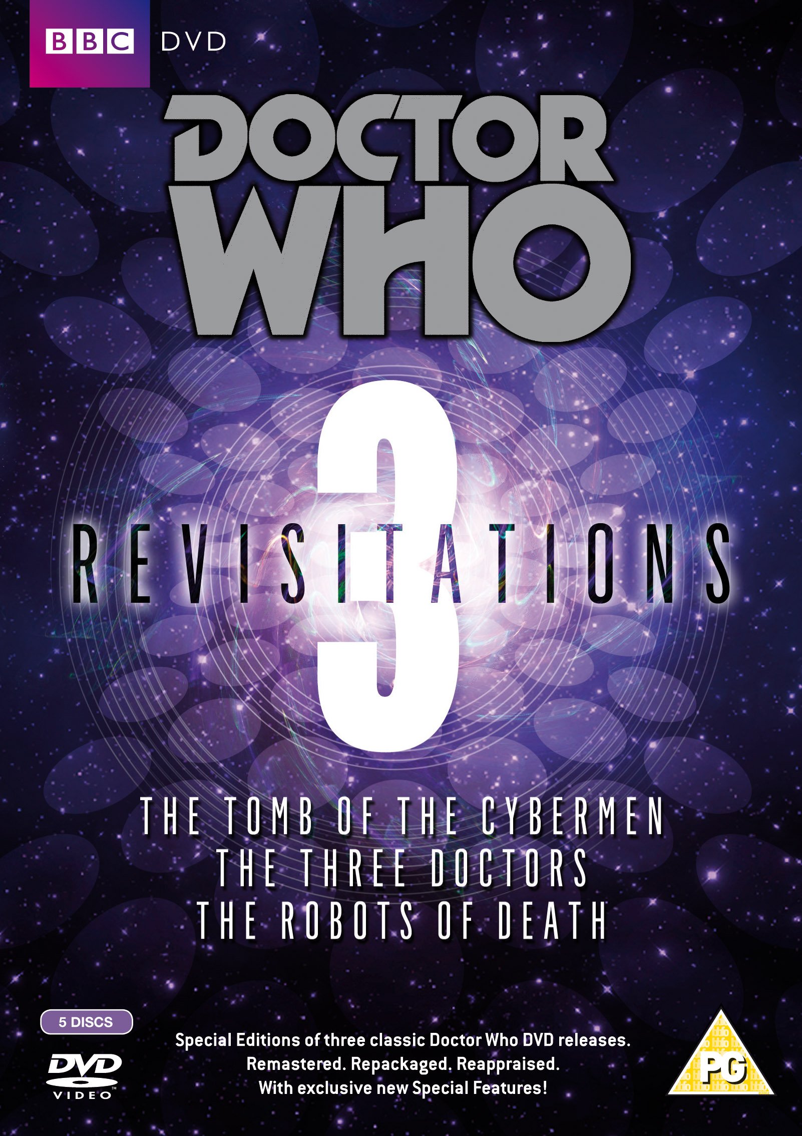 Doctor Who Revisitations 3 DVD Set - The Tomb of the Cybermen, The Three Doctors & The Robots of Death - Classic Sci-Fi Episodes for Collectors and Fans | Perfect for Movie Nights and Gift Giving