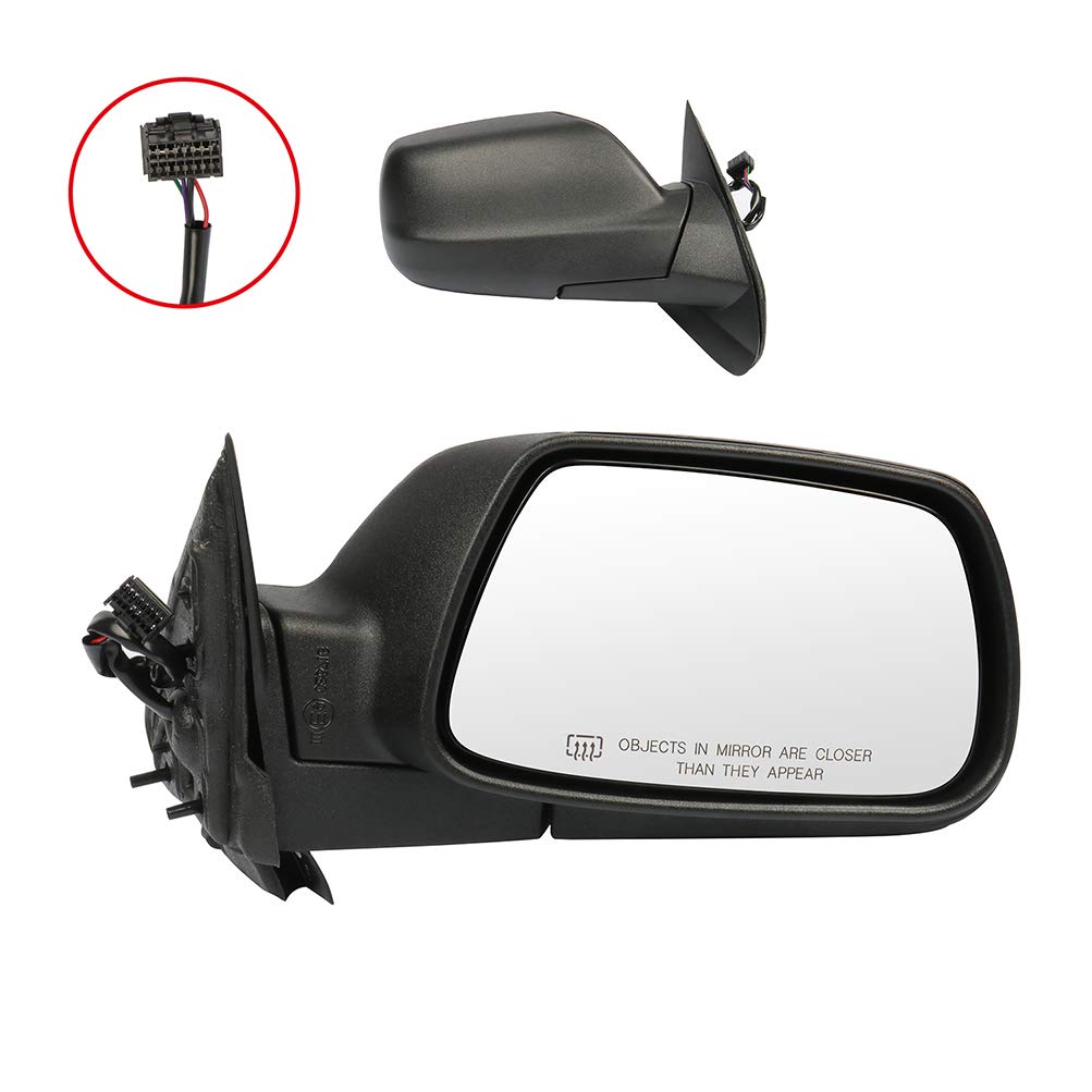 2005-2010 Jeep Grand Cherokee Black Right Side Mirror - Textured Heated Manual Folding Replacement for Enhanced Visibility & Safety | Perfect for Off-Roading, Daily Commuting and Winter Driving