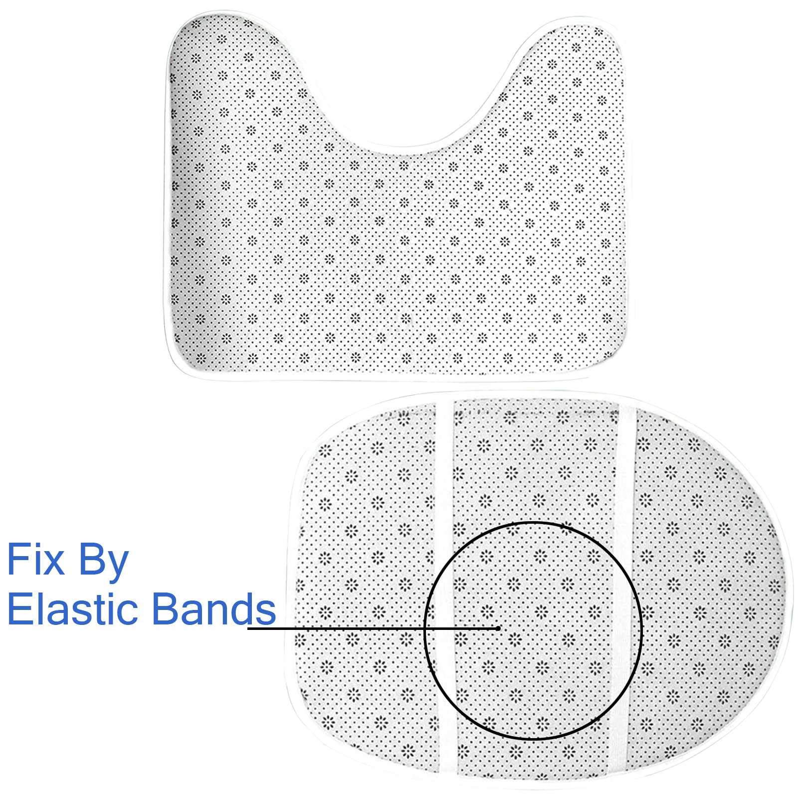 3 Piece Bathroom Rug Set - Non-Slip Seashell Starfish Beach Theme Contour Mat, Toilet Lid Cover & Bath Mat for Coastal Decor | Soft Gradient Maritime Design for Bathroom, Guest Room & Vacation Homes