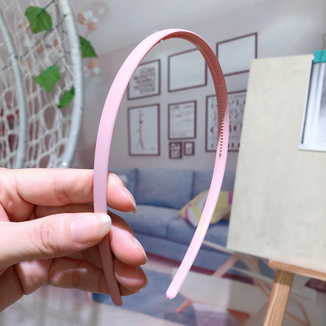 Elegant Slim Pink Alice Hair Bands for Women & Girls - Soft Headband Hair Accessories for School, Work & Everyday Wear