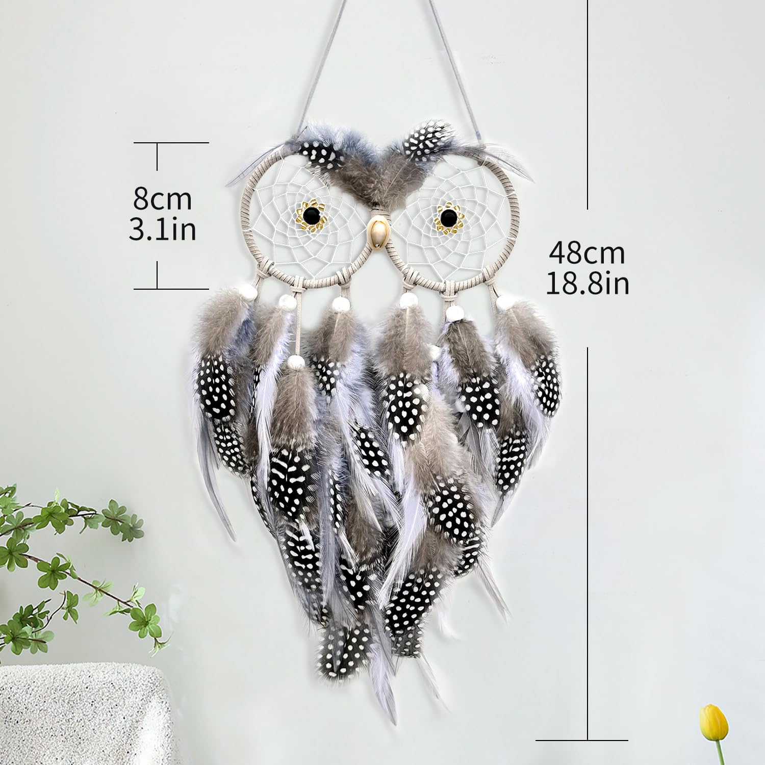 Handmade Owl Dream Catcher - Boys Bedroom Decor, Kids Room Hanging Ornament, Unique Owl-Themed Gift for Home & Nursery Decoration | Perfect for Birthday Presents, Baby Showers & Wall Accents