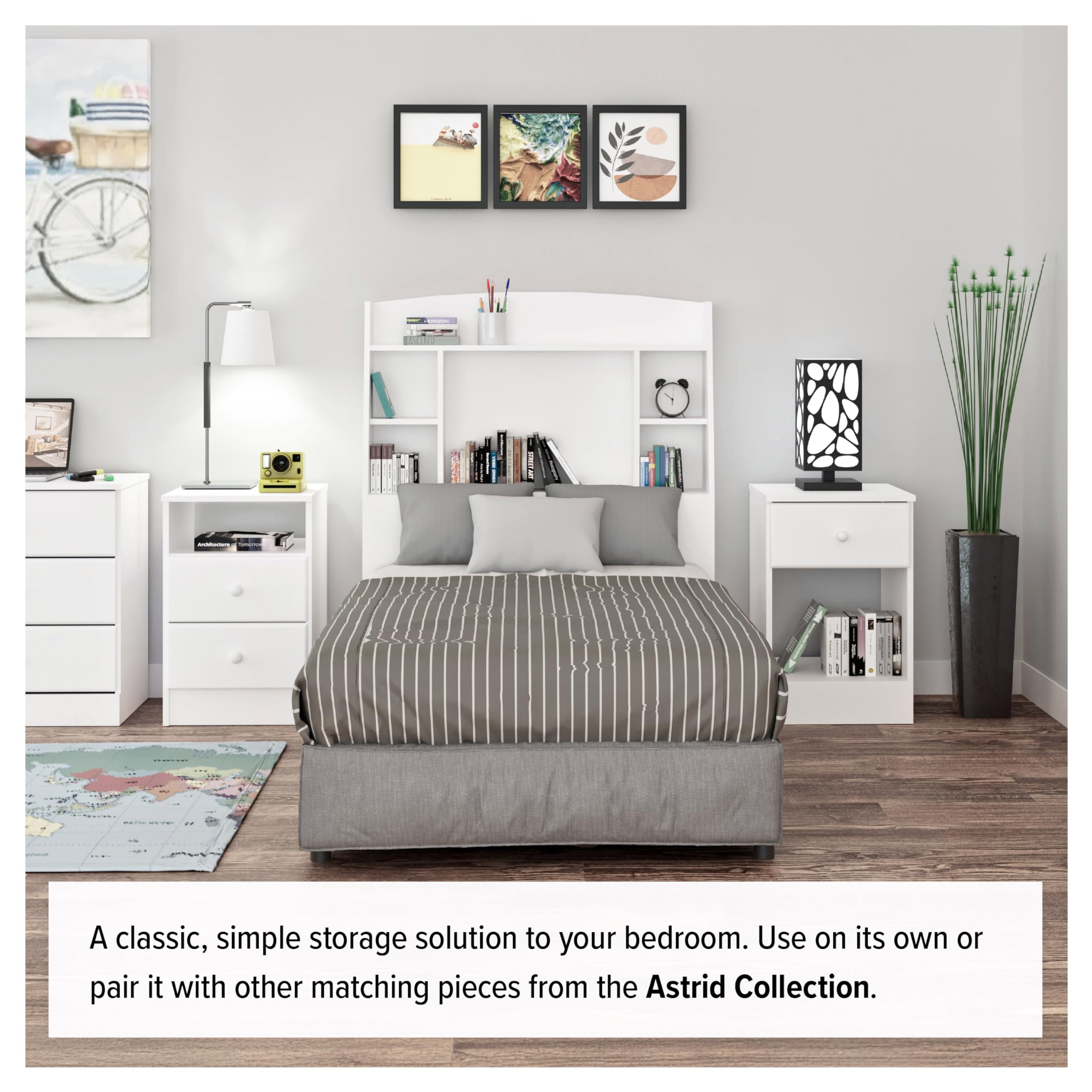 Prepac Astrid 6-Drawer Dresser in White - Modern Bedroom Storage Furniture for Clothes & Accessories Organization | Perfect for Home, Apartment & Dorm Room Decor