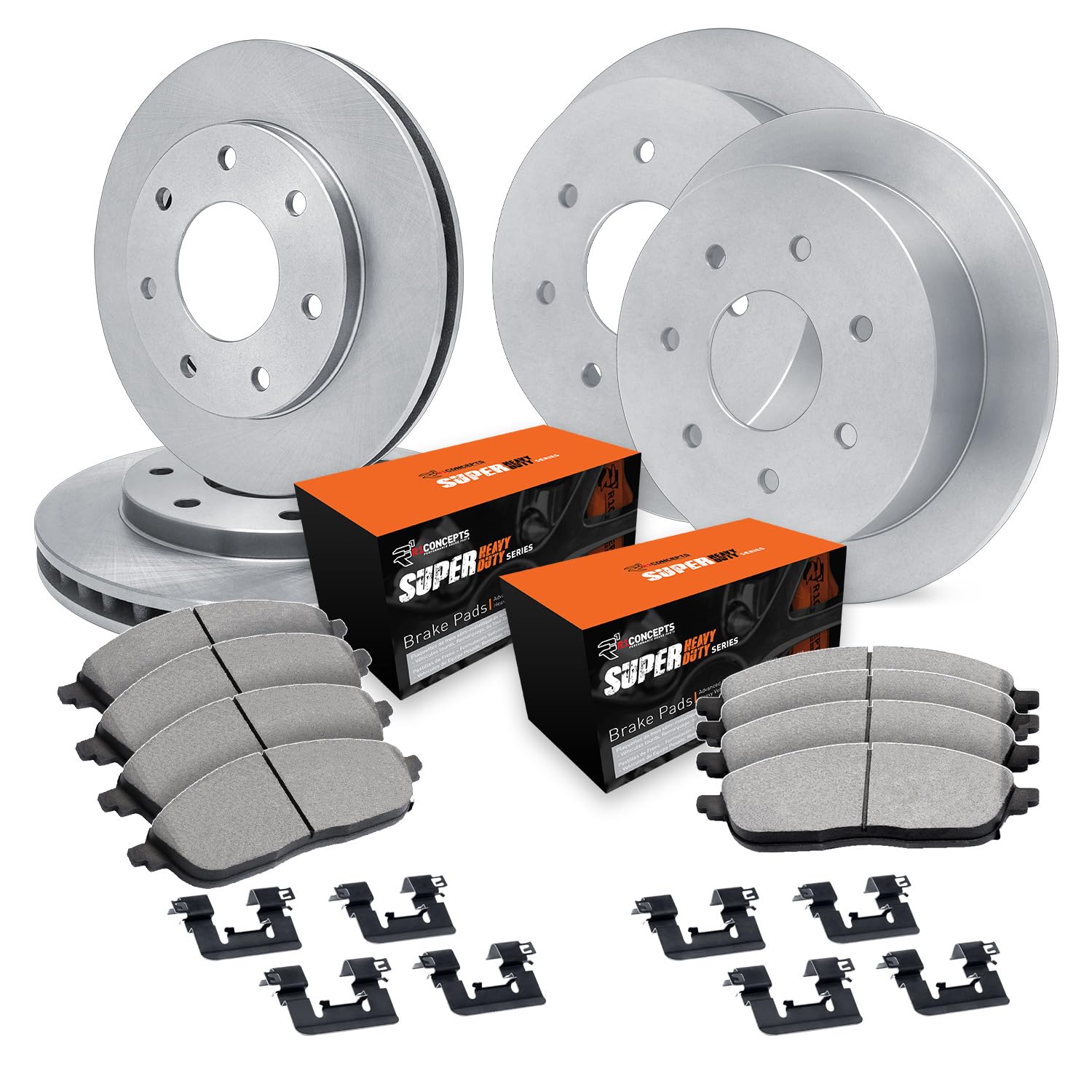 R1 Concepts Premium Front & Rear Brake Pads and Rotors Kit with Hardware - OE Performance Brake System for 1997-2004 Ford F-150, F-150 Heritage, F-250 | Perfect for Daily Driving, Towing & Off-Road Use