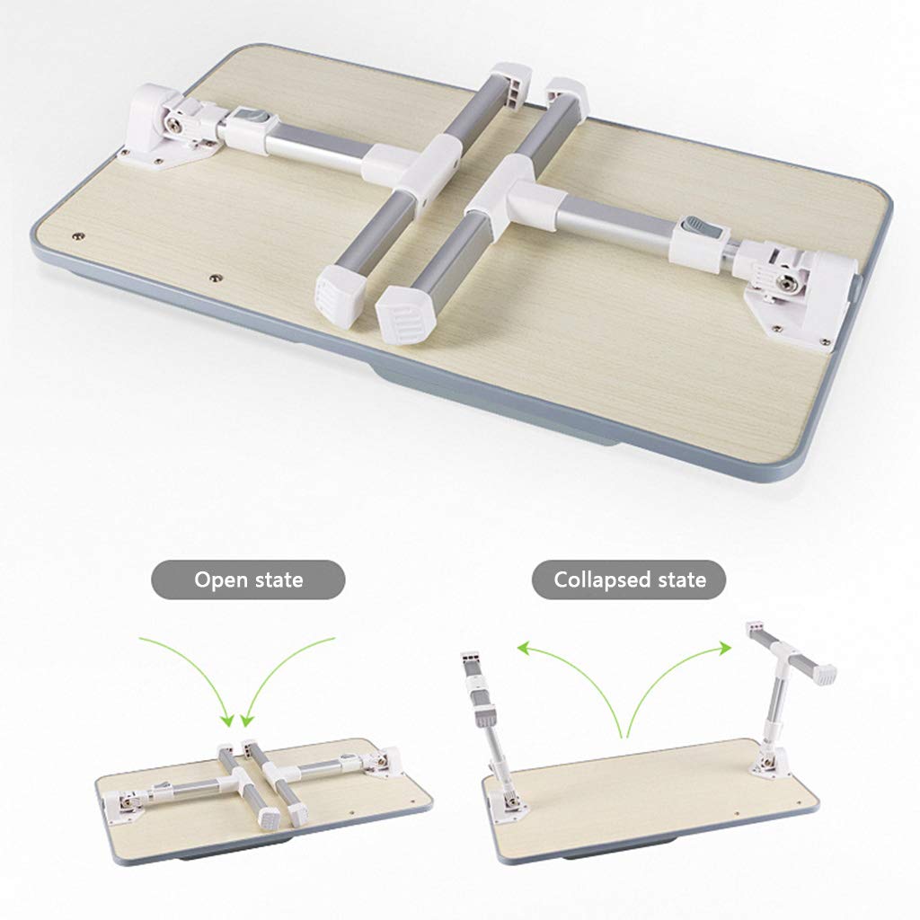 Adjustable Laptop Stand for Bed & Sofa - Foldable Couch Table with Portable Breakfast Tray for Reading, Painting, Office Work - Black (52x30x24.5cm) - Perfect for Home Office, Living Room & Bedroom Use