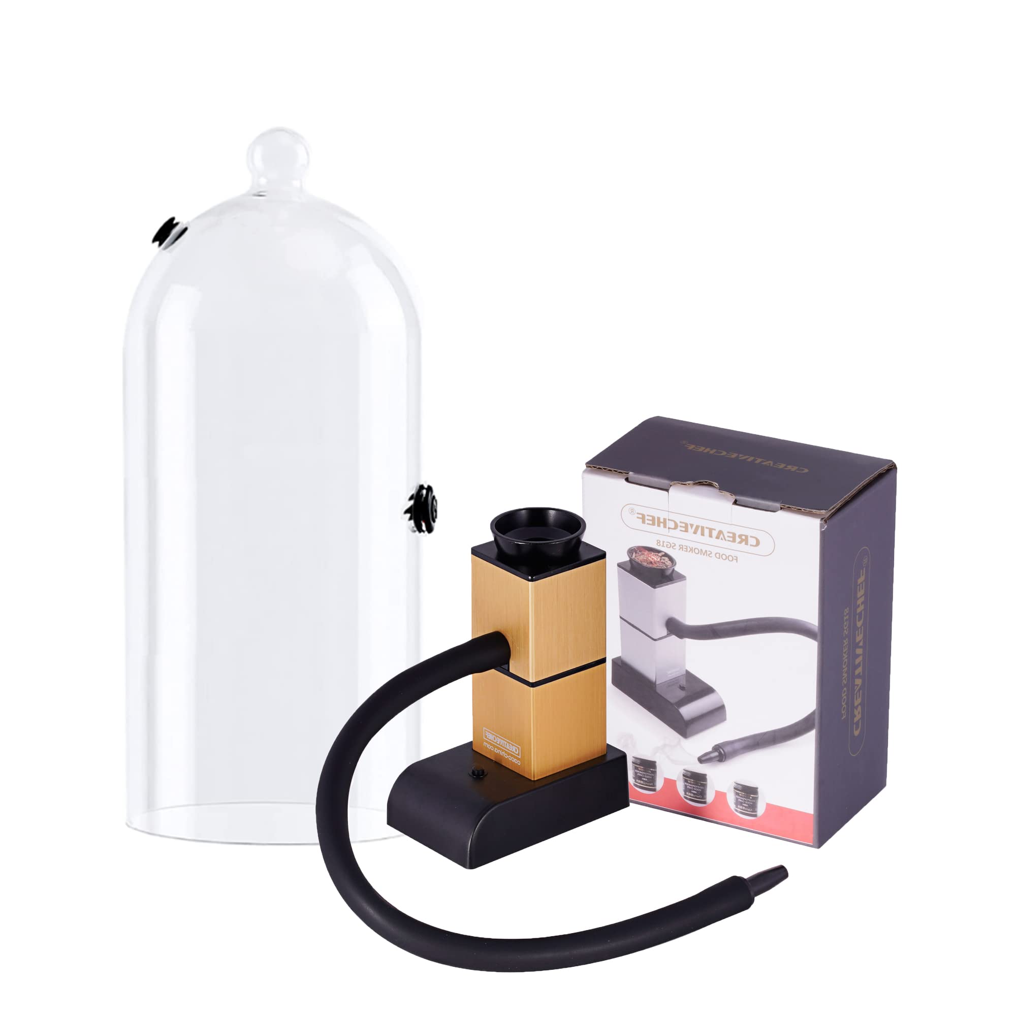 Premium Cold Smoking Gun Kit with Wood Chips & Accessories - Universal Smoker Machine for Cocktails, Drinks, Meats & Food Infusion - Perfect for Home Bars, BBQ Parties & Gourmet Cooking (SG18 Gold)
