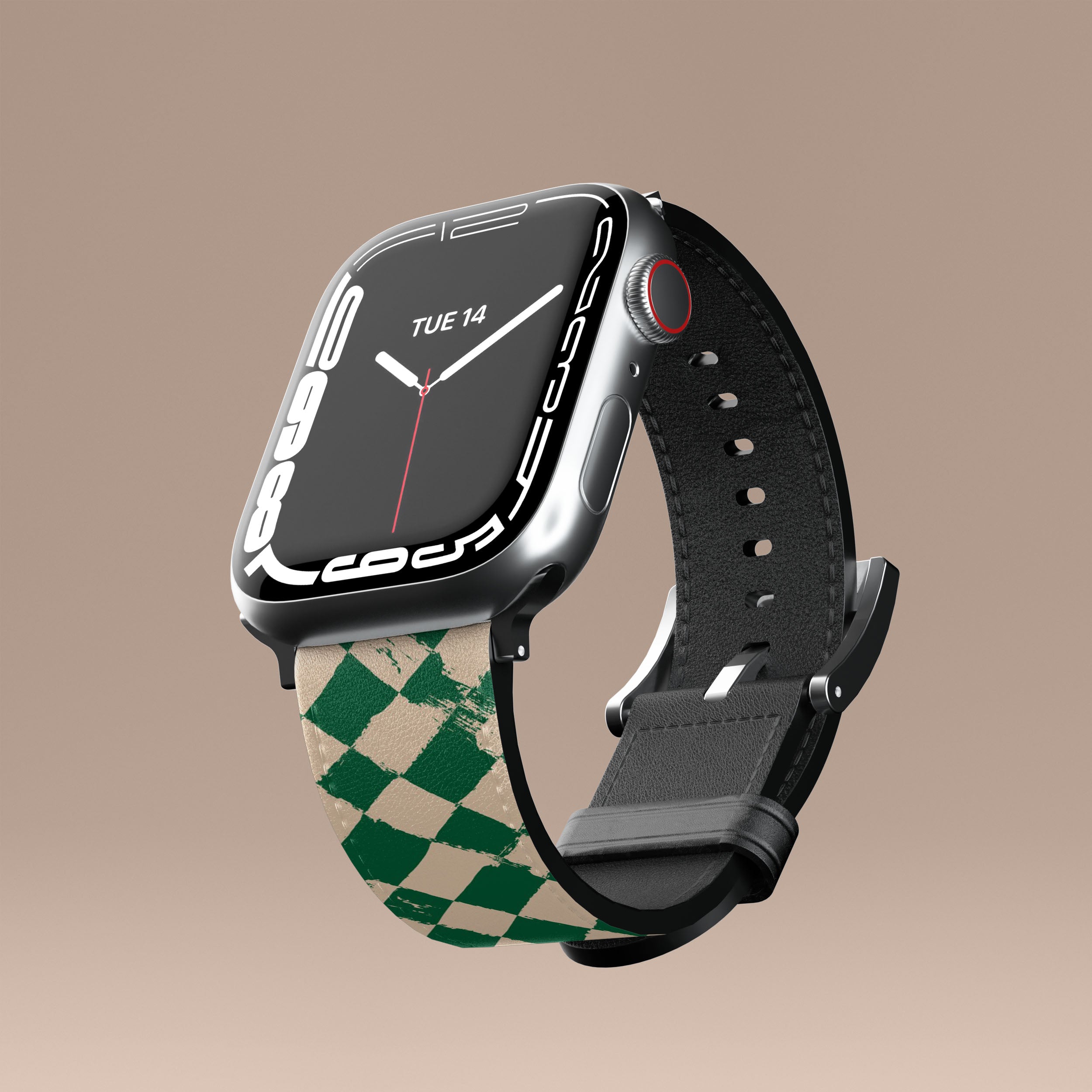 Premium Green Chess Pattern Apple Watch Band - Stylish & Durable Replacement Strap for Apple Watch Series 1-9 - Perfect for Workouts, Casual Wear & Fashion Accessories