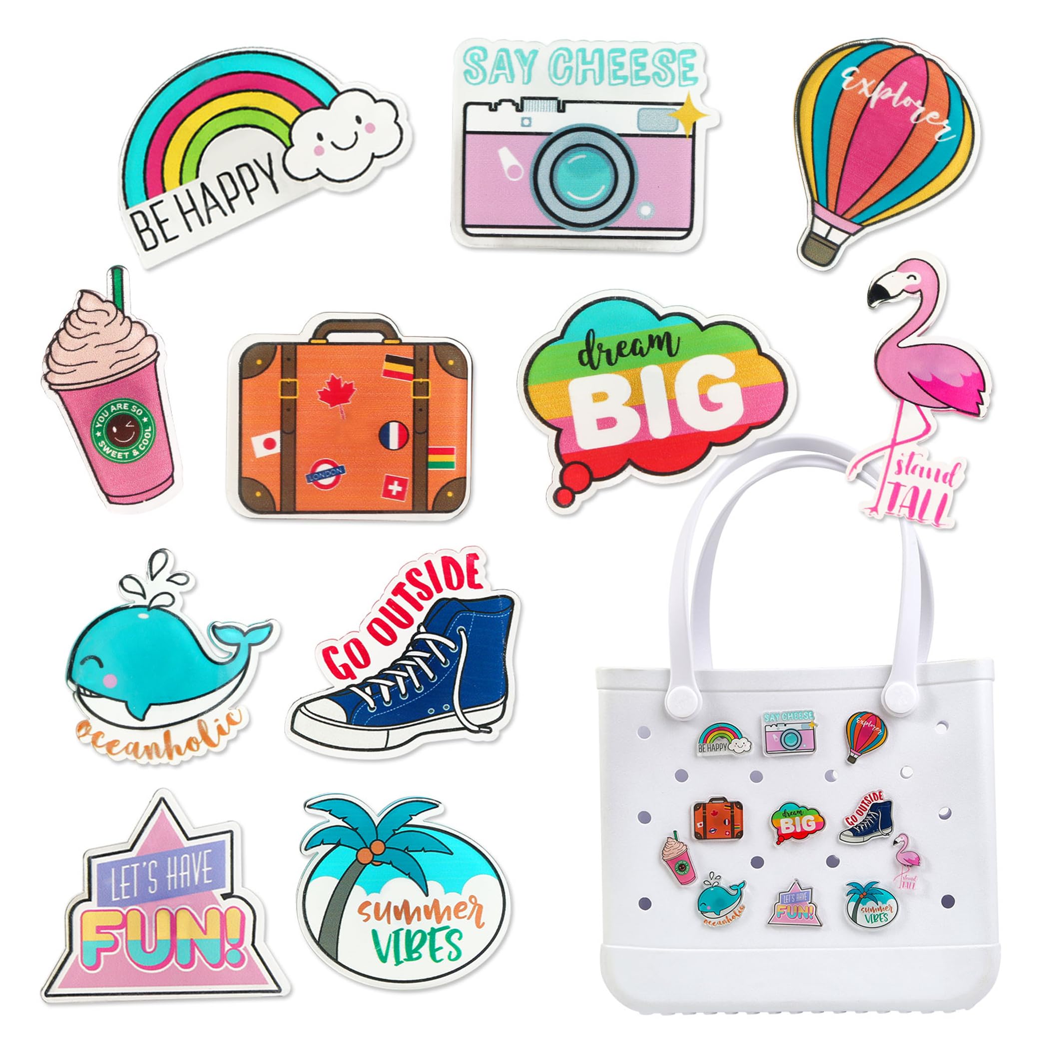 Bogg Bag Charms - Stylish Women's Accessories for Simply Southern Beach Totes | Decorative Inserts for Rubber Beach Bags | Perfect for Pool Parties, Beach Trips & Summer Vacations