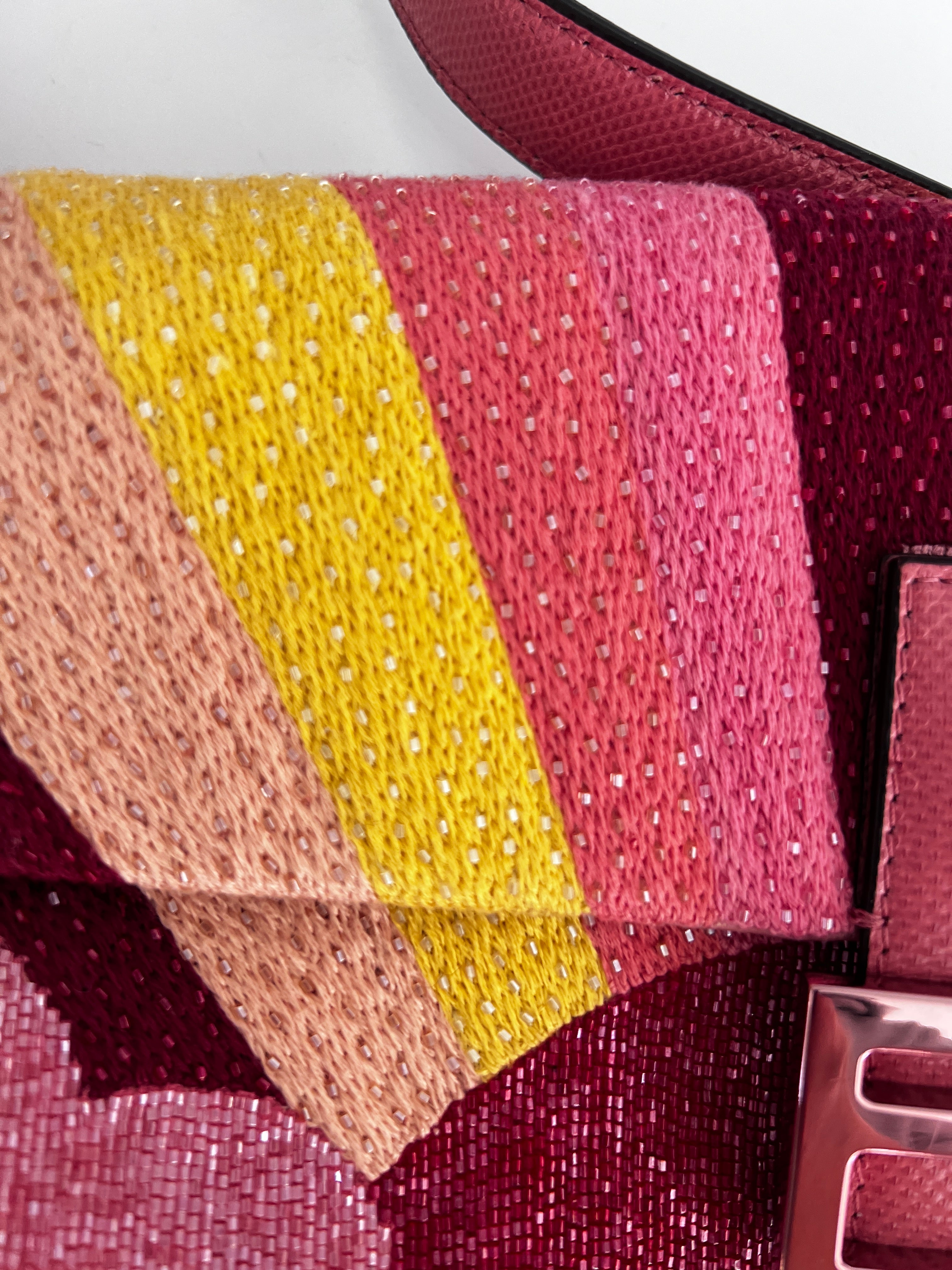 Fendi Sunset Beaded Baguette Bag - Luxury Designer Crossbody Purse for Women | Perfect for Parties, Weddings & Evening Events