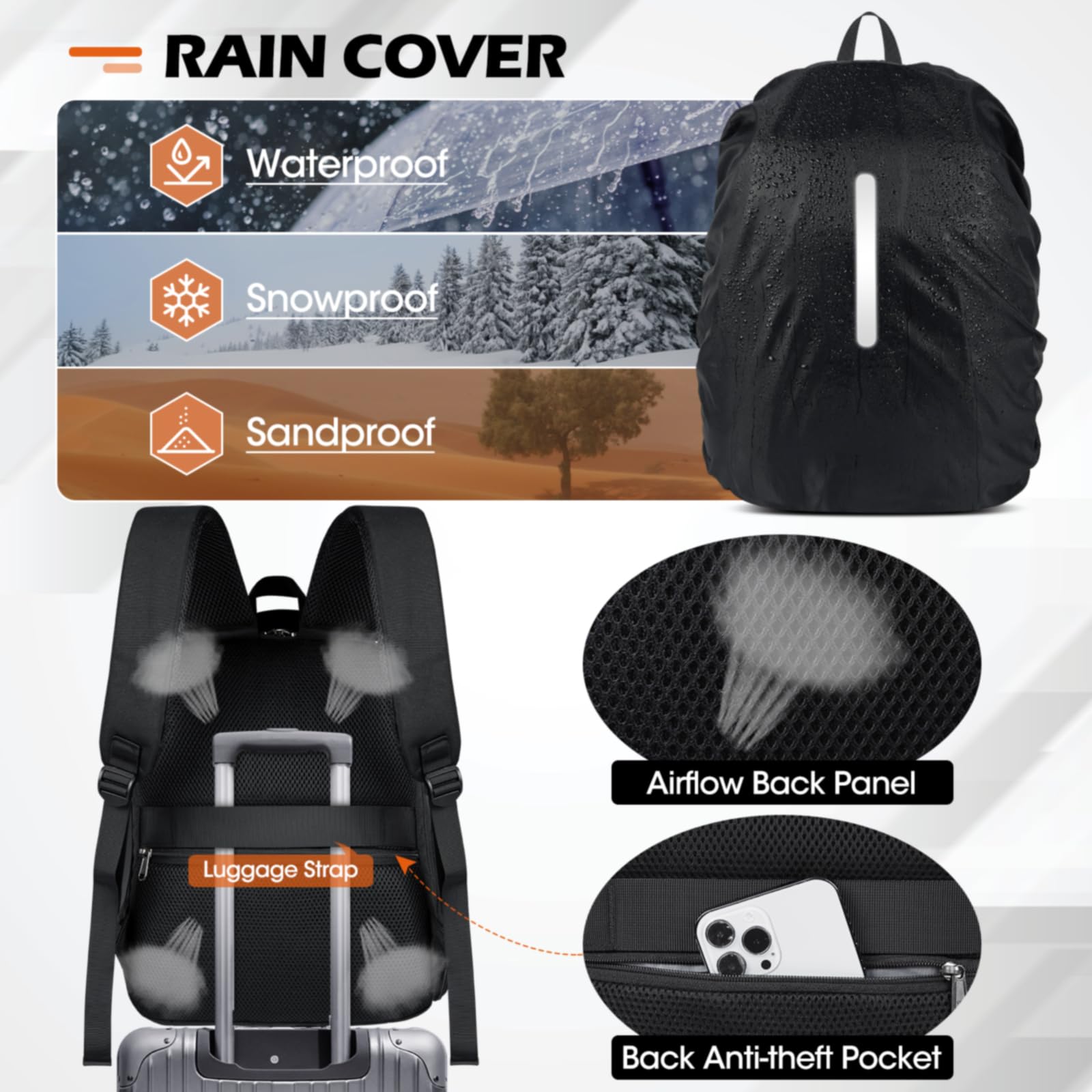 Professional Waterproof DSLR SLR Mirrorless Camera Backpack - Large Capacity Anti-Theft Photography Bag with Rain Cover & 14