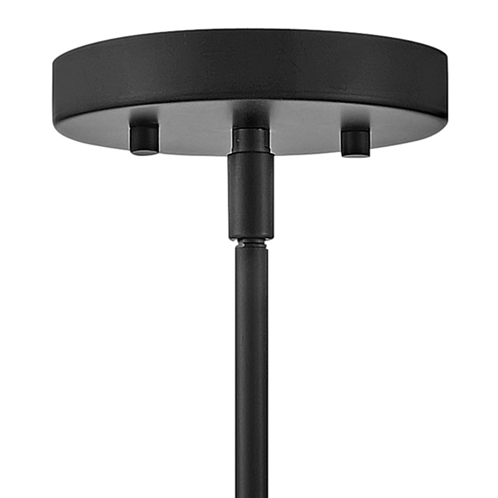 Lark Lane 83377BK Modern Black Single Cylinder Pendant Light with Clear Glass Shade - Sleek Suspended Lighting Fixture for Kitchen Island, Dining Room, or Entryway