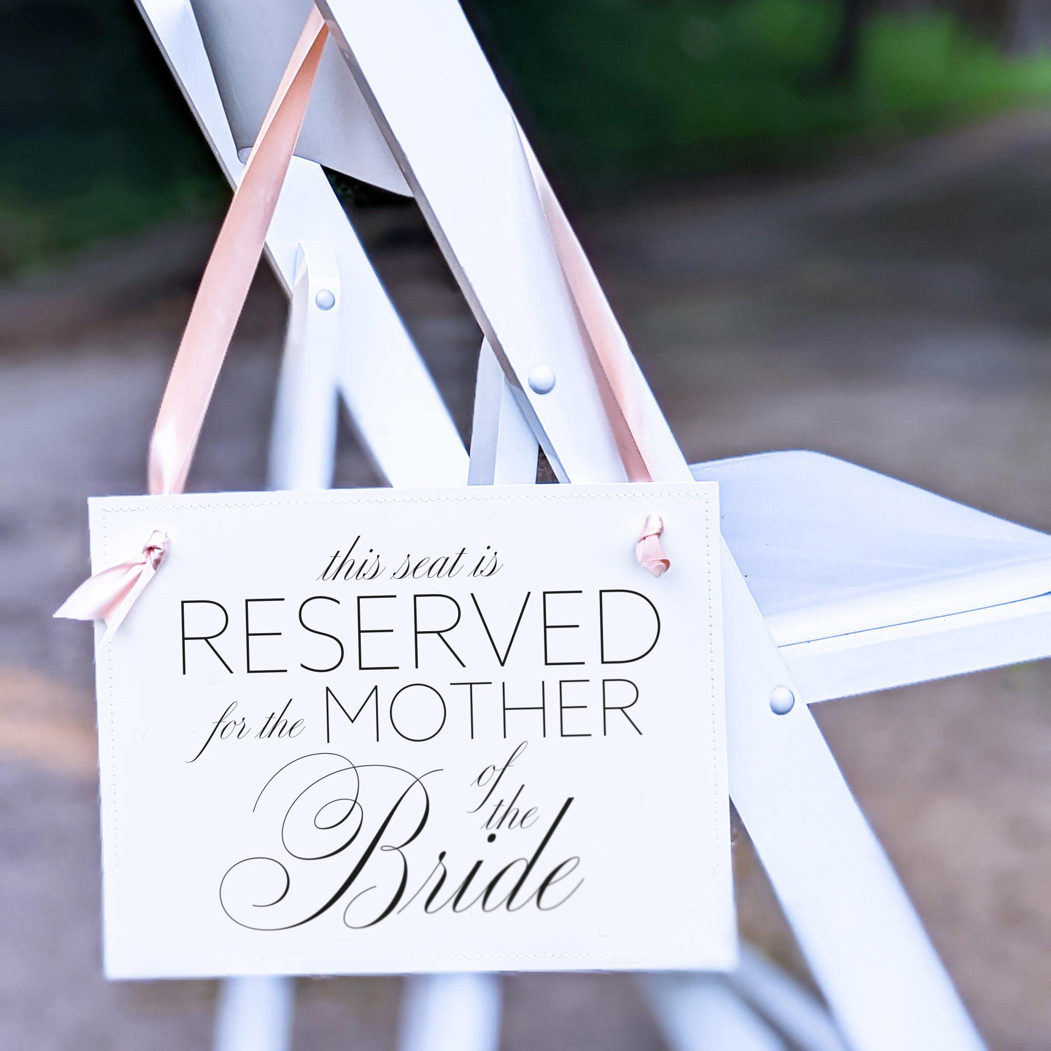 Elegant Reserved Seat Sign for Mother of the Bride - Handmade in USA - Ritzy Rose - Perfect for Wedding Ceremonies & Reception Seating Decor