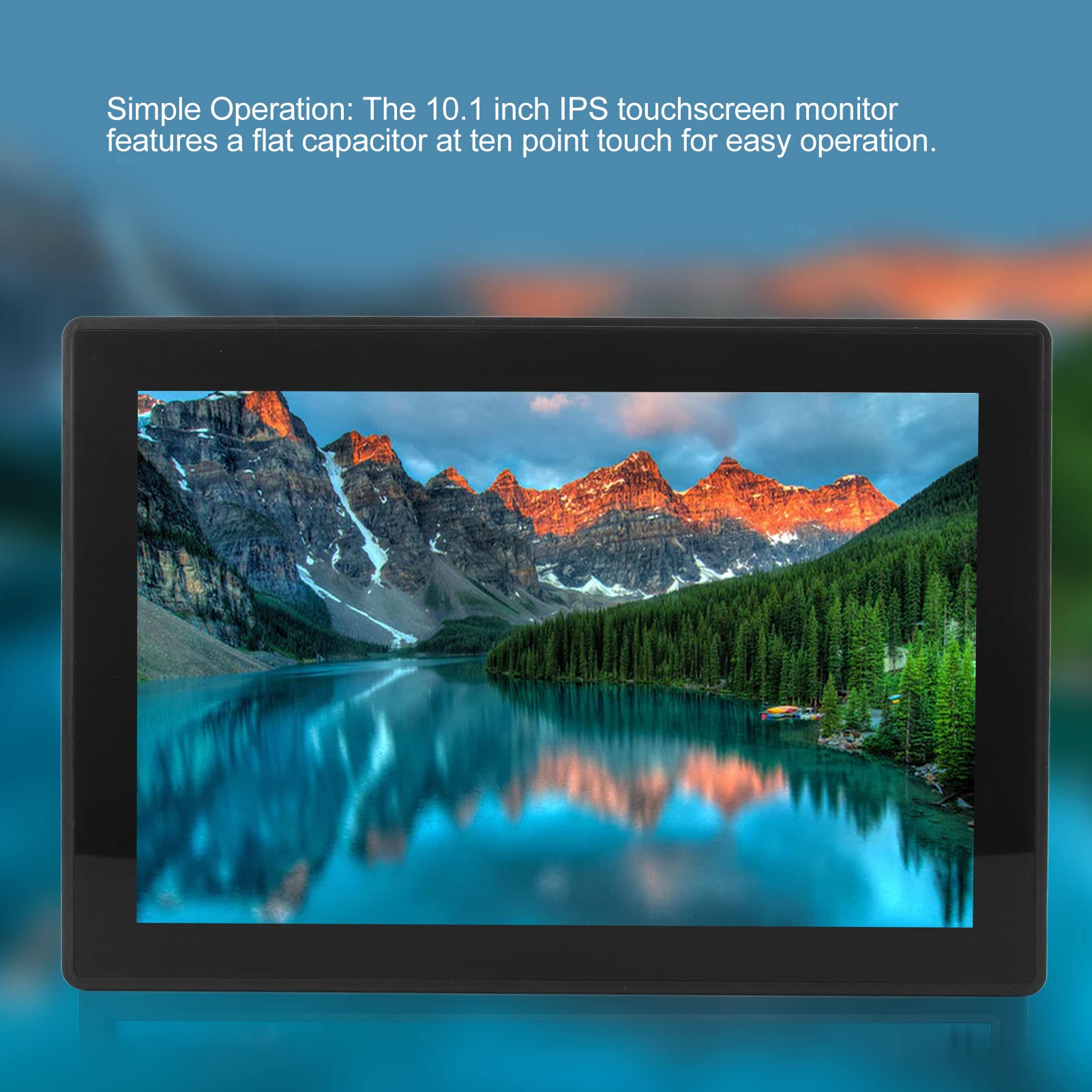 10.1 Inch IPS Touchscreen Display - USB VGA Capacitive Monitor with European Plug for Digital Signage, Kiosks, and Interactive Presentations