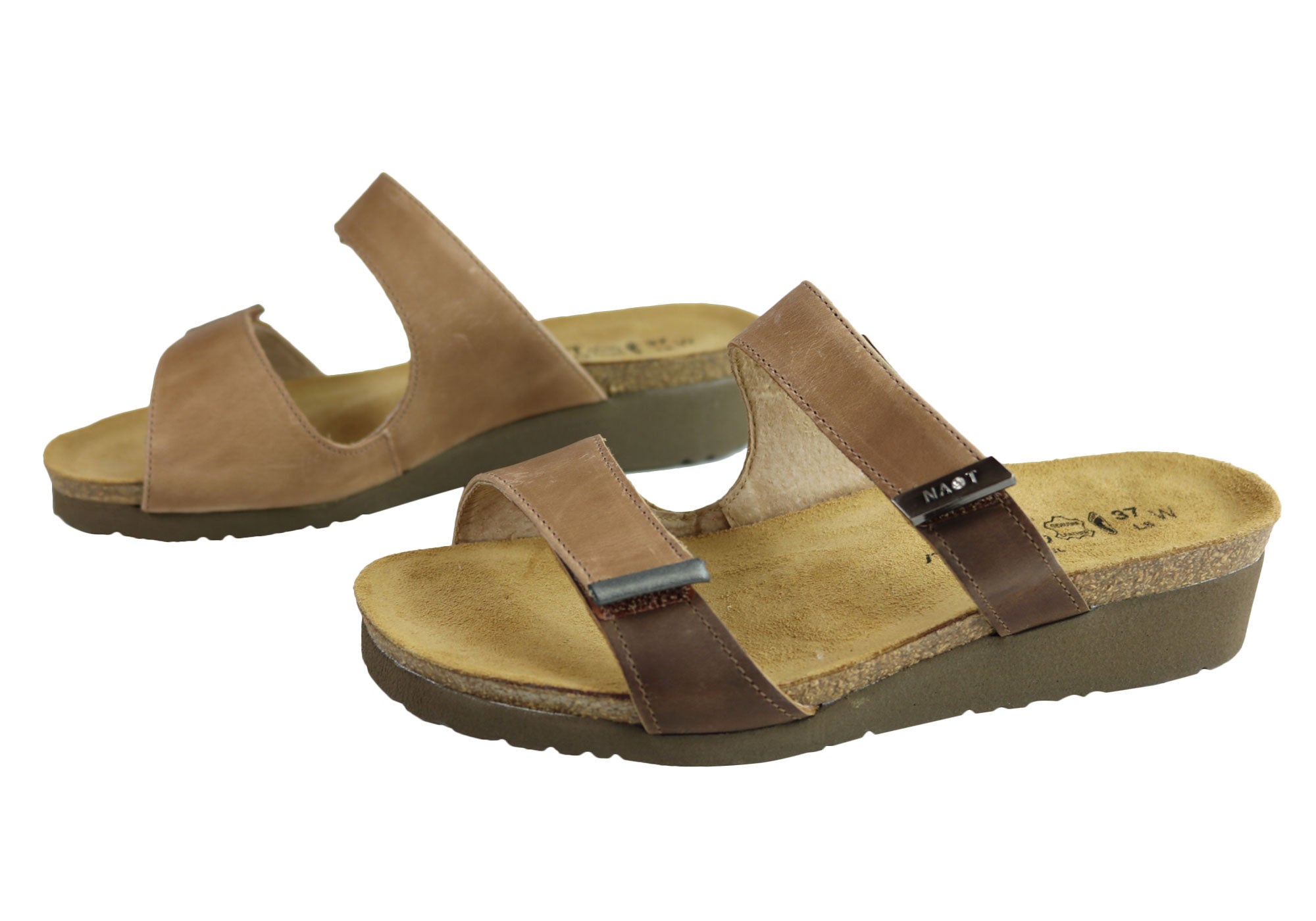Naot Jacey Wide Women's Leather Comfortable Cushioned Sandals Slides - Perfect for Walking, Travel & Summer Outfits