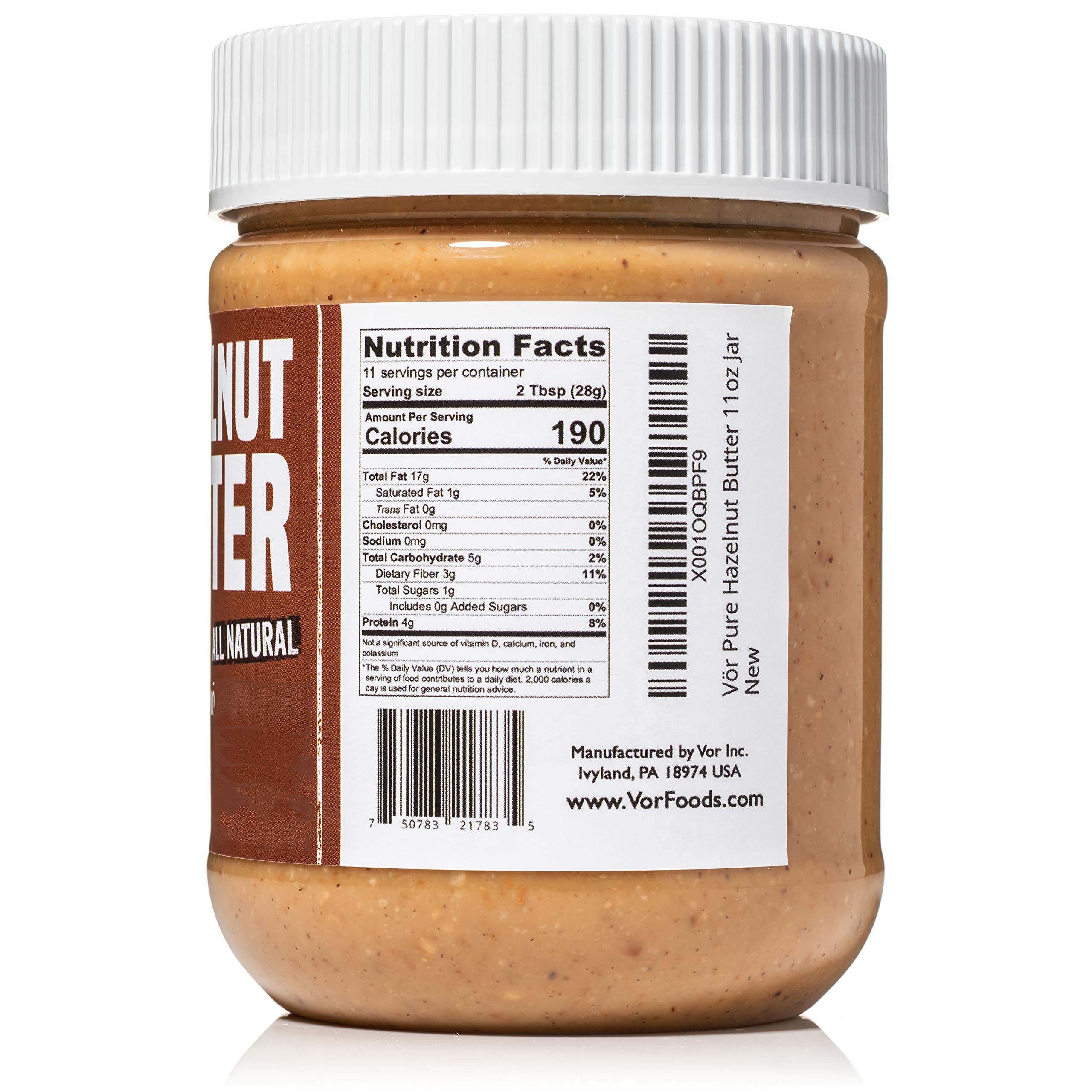 Organic Pure Hazelnut Butter Spread (11oz, 6-Pack) | Single-Ingredient, Vegan, Paleo, Keto & Whole30 Certified | Healthy Snack for Toast, Smoothies & Baking