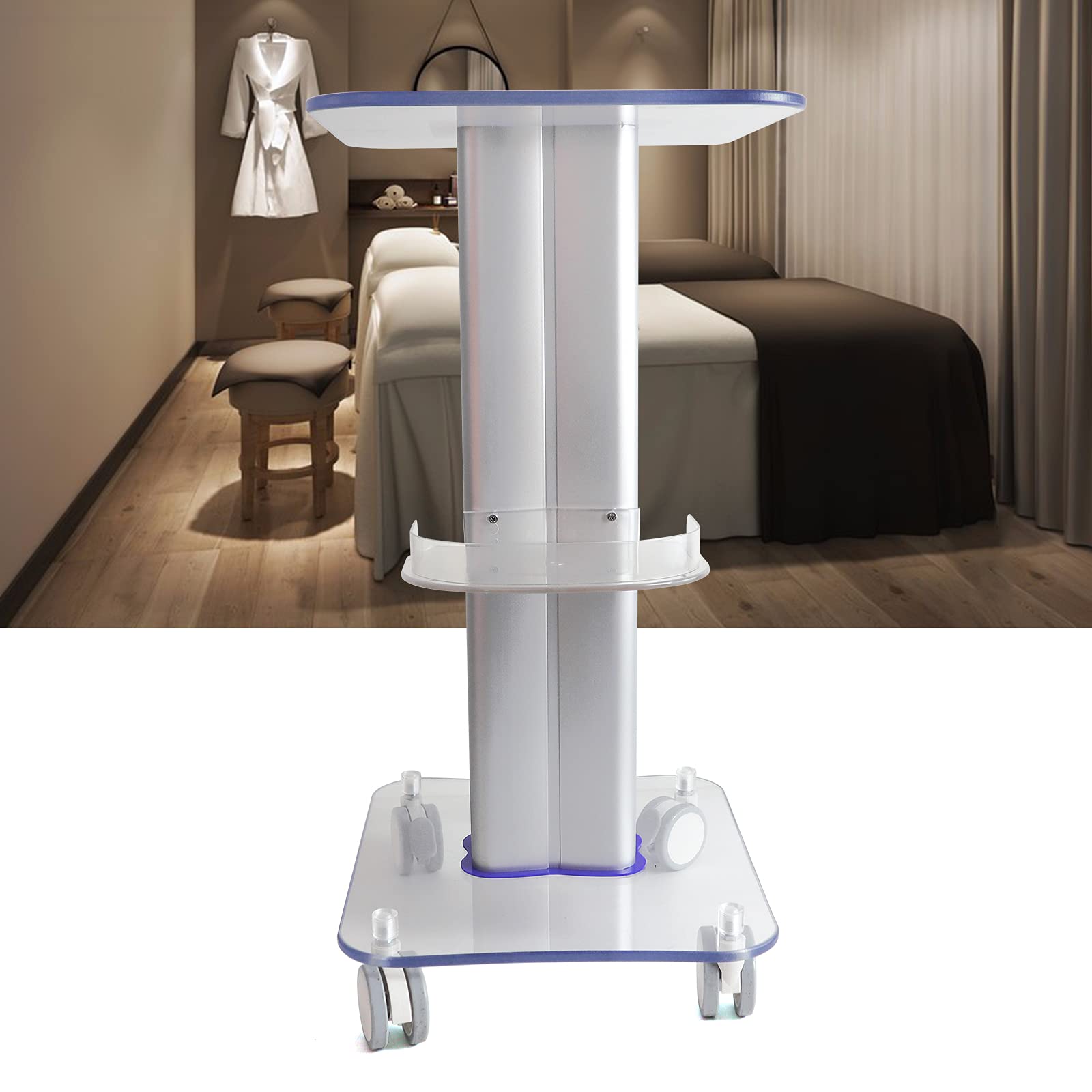 Professional Beauty Salon Trolley Stand with Wheels - Heavy Duty Rolling Cart for Salon Equipment Storage & Organization (99Lb Capacity) | Perfect for Hair Dryers, Straighteners & Spa Tools in Salons & Home Beauty Stations