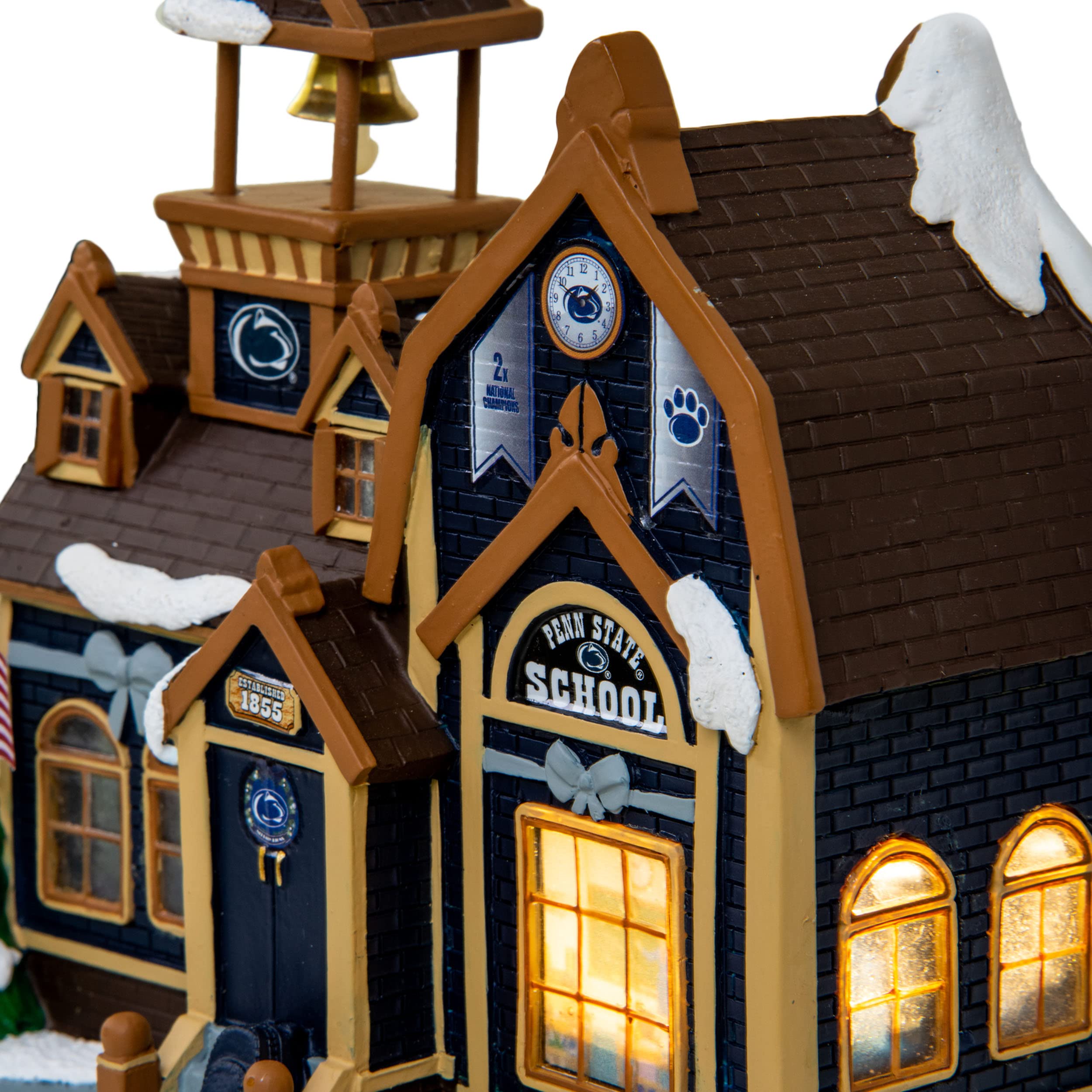 FOCO NCAA Team Logo Light Up Collectible Resin Holiday Village House - Perfect for Christmas Decorations, Sports Fan Gifts & Home Display