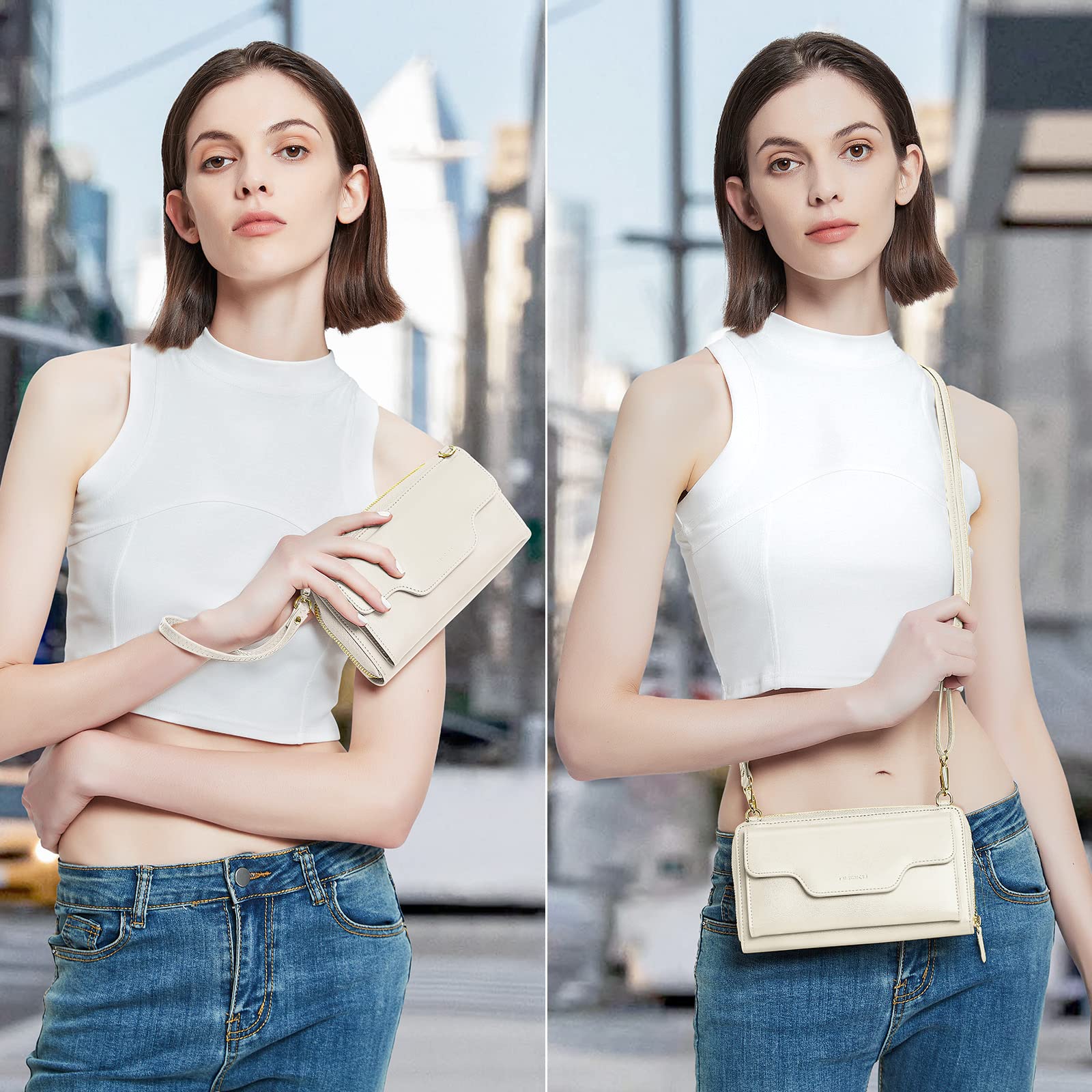 Stylish nuoku Crossbody Bags & RFID Wristlet Wallets for Women - Secure Phone Holder Clutch Purse | Perfect for Travel, Shopping & Night Out