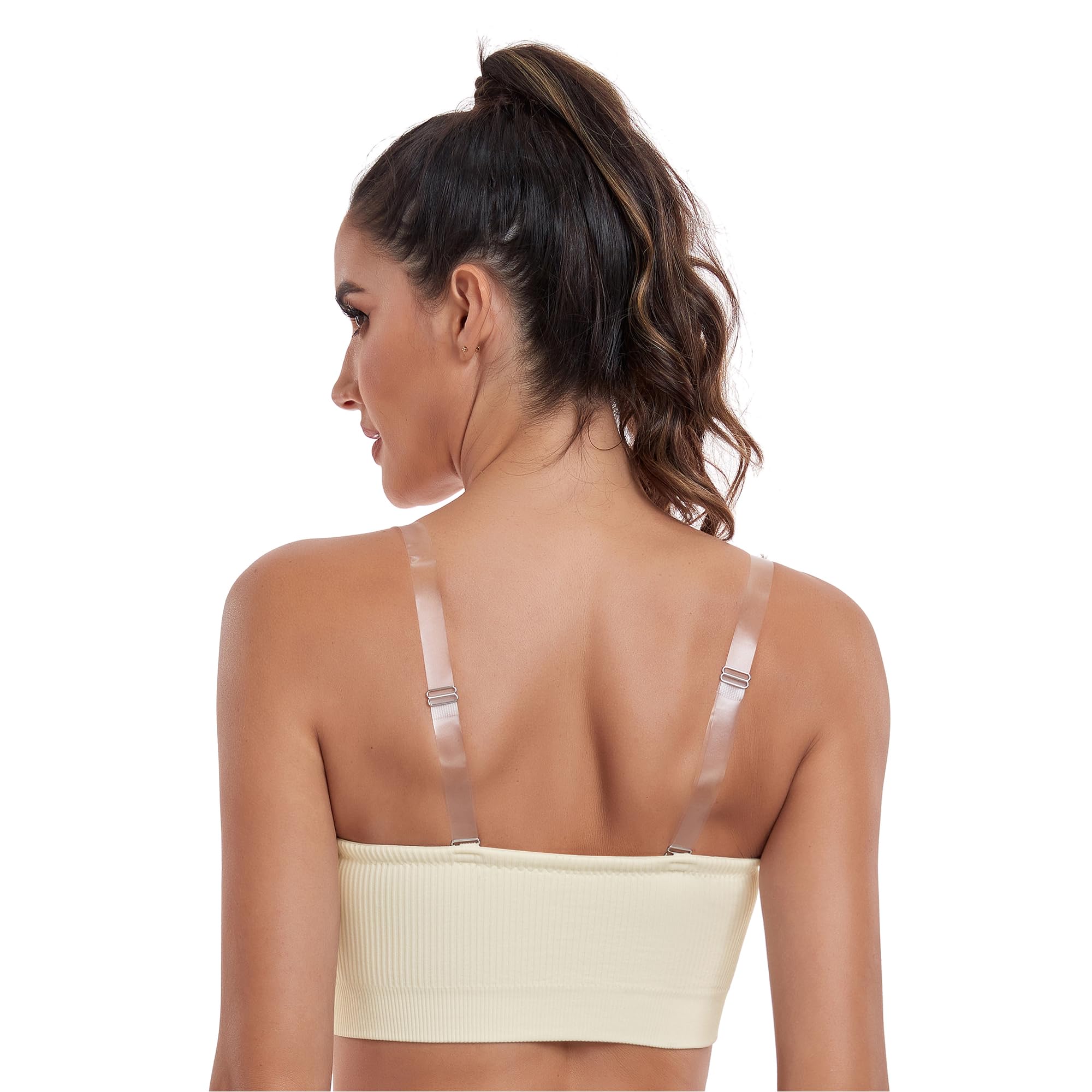 OBICUM Women's Comfortable Strapless Bra - Non-Slip Silicone Bandeau, Seamless Tube Top Bra for Everyday Wear, Wedding, Party & Special Occasions