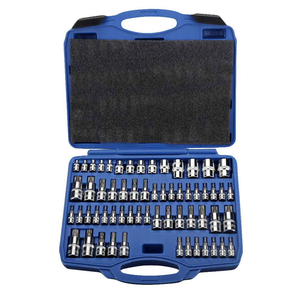 FAVOMOTO 60-Piece Sleeve Socket Set - Professional Automotive Repair Tool Kit with Star Sockets for Cars, Trucks & Trailers - Perfect for DIY Mechanics, Garage Use & Roadside Emergency Repairs