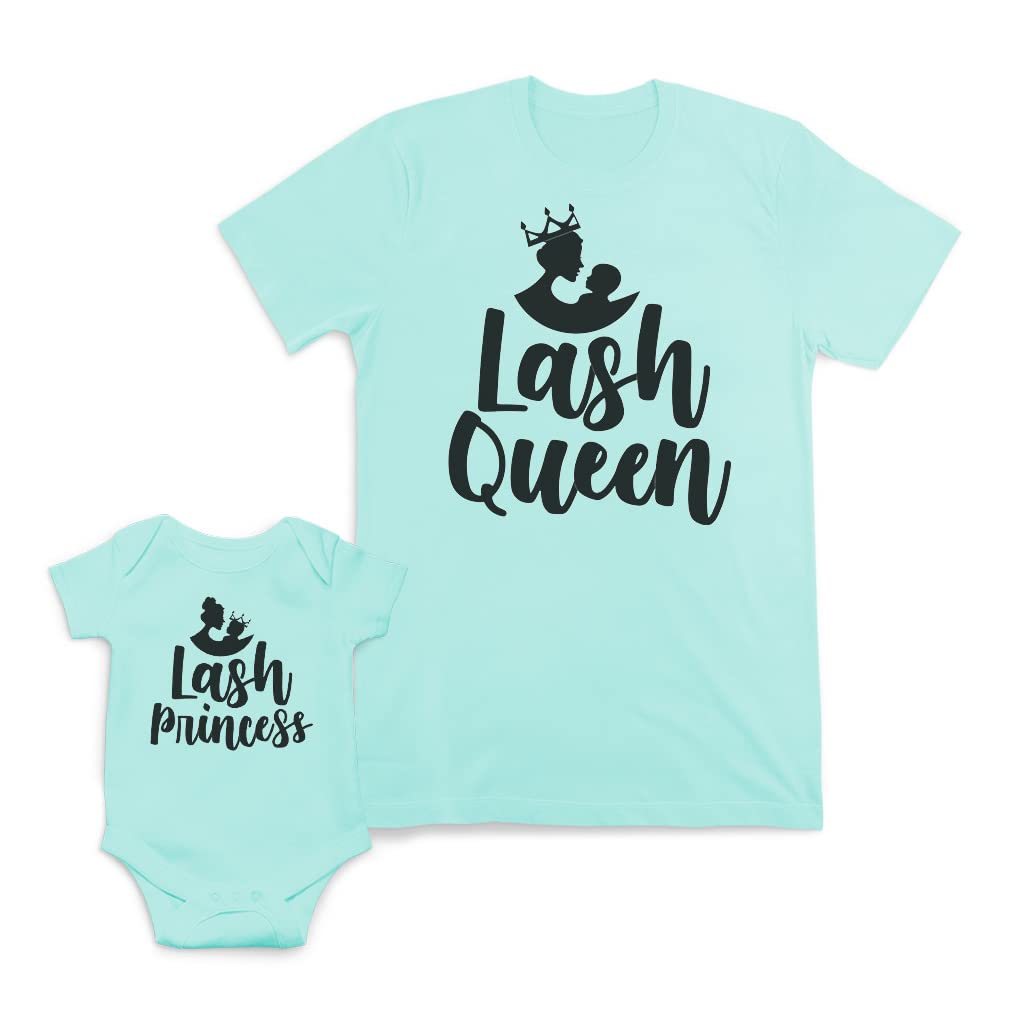 Mother's Day Matching Outfits for Mom and Baby - Soft Cotton Lash Princess & Lash Queen Set - Perfect for Family Photos, Special Occasions & Mother-Child Bonding