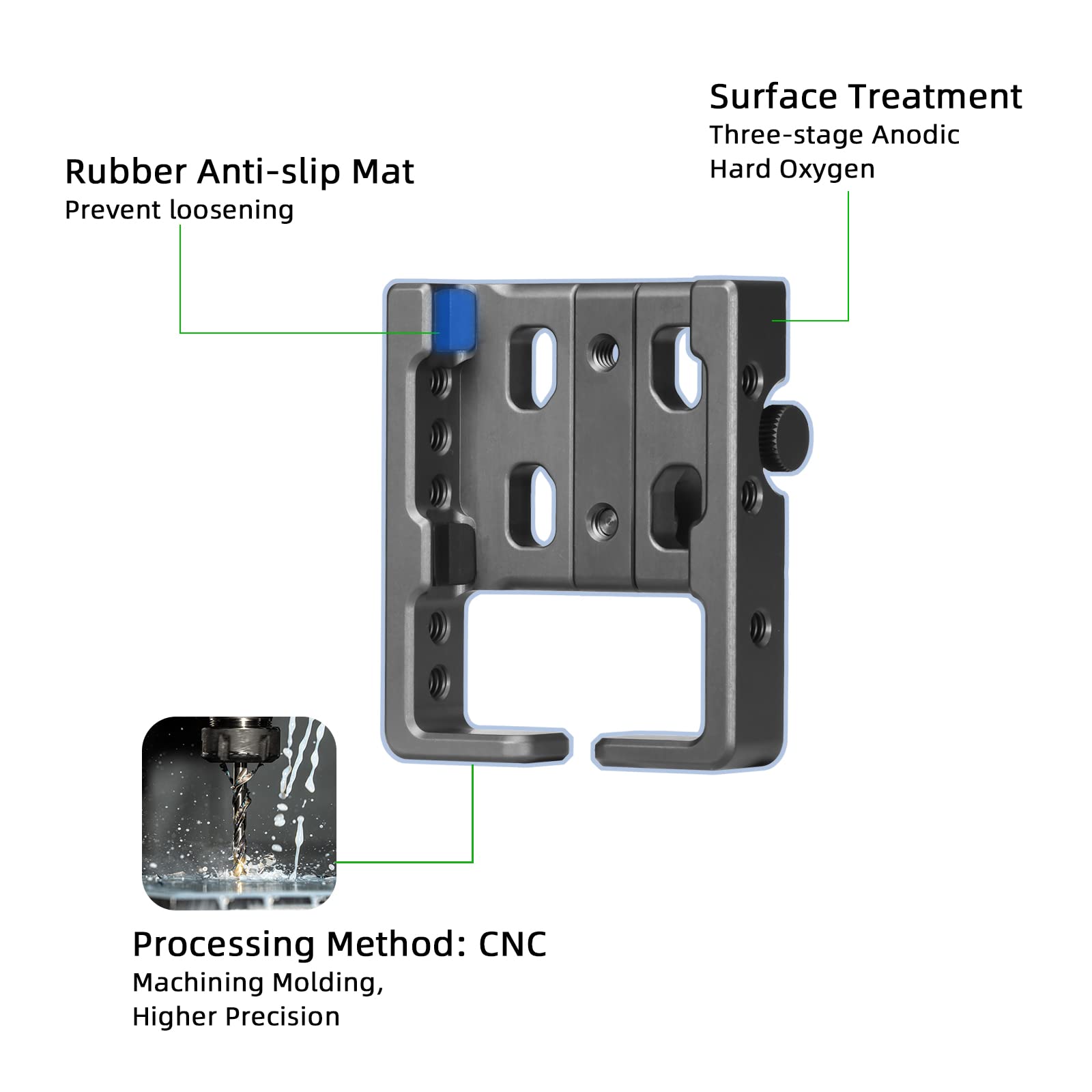 FANAUE Universal Aluminum Alloy Phone Mount with 1'' Ball - Compatible with Smartphones 2.3