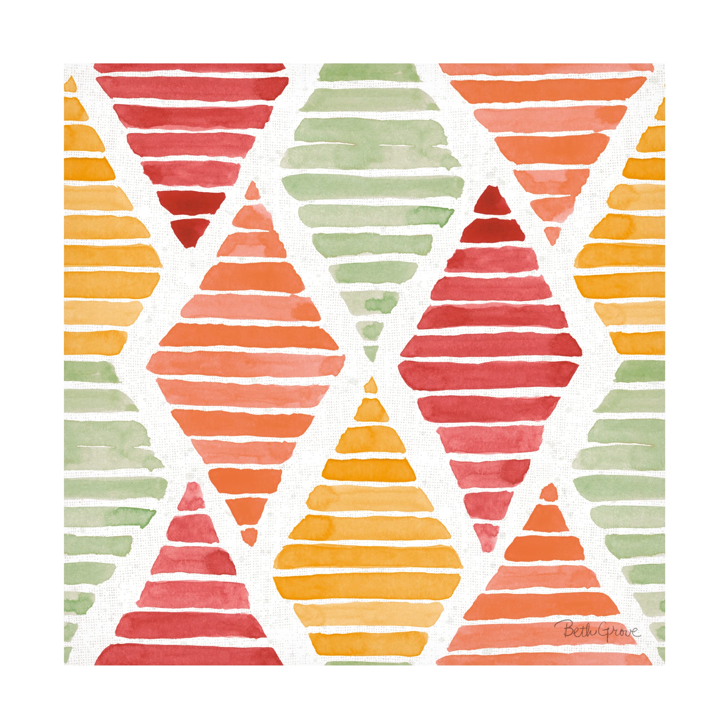 Beth Grove 'Harvest Bouquet Pattern IIA' Floral Canvas Wall Art - Handmade Home Decor for Living Room, Bedroom & Office
