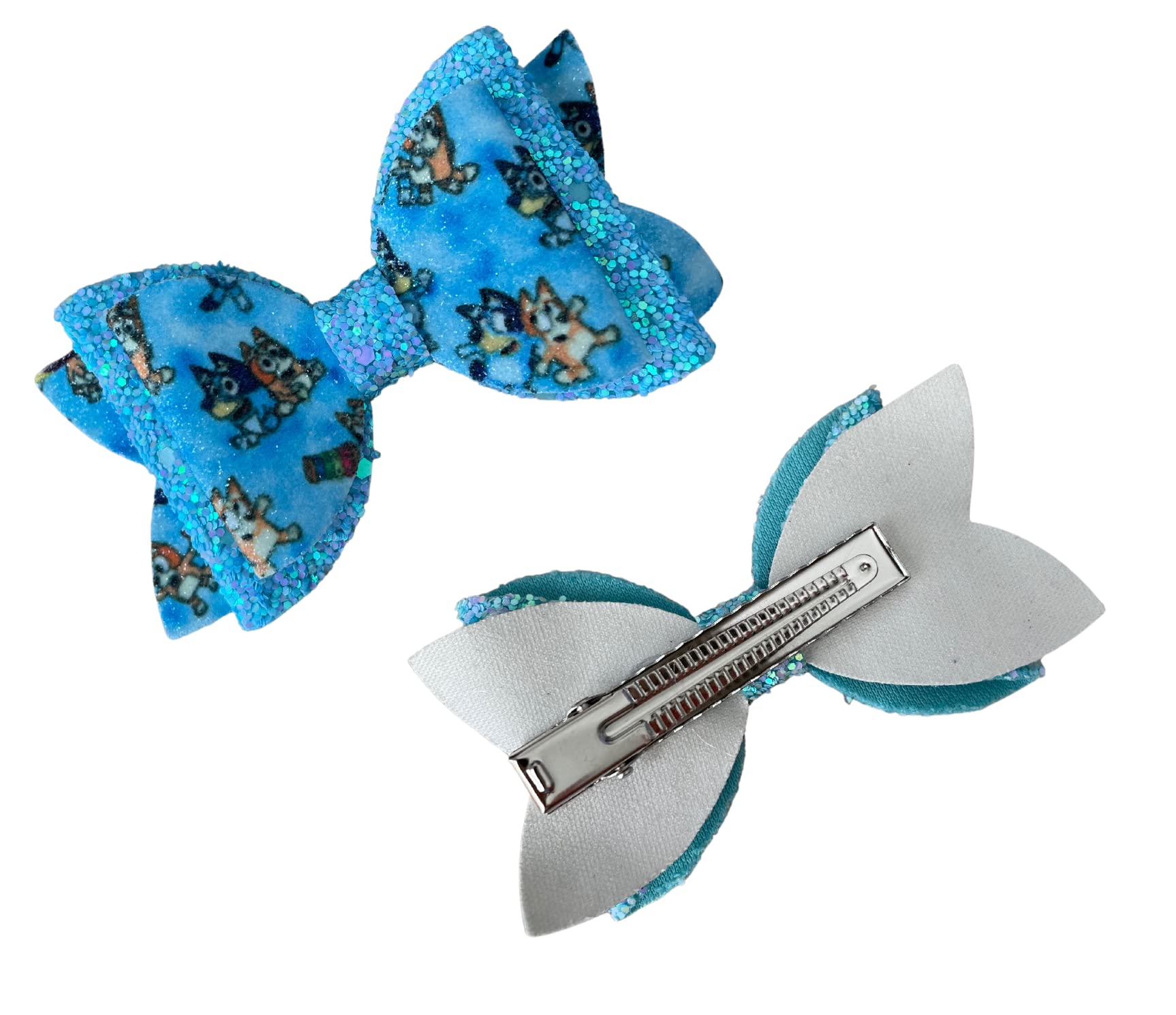 2 Pack Blue Glitter Dog Bow Ties for Small Dogs - Sparkling Pet Accessories for Parties, Photos & Special Occasions