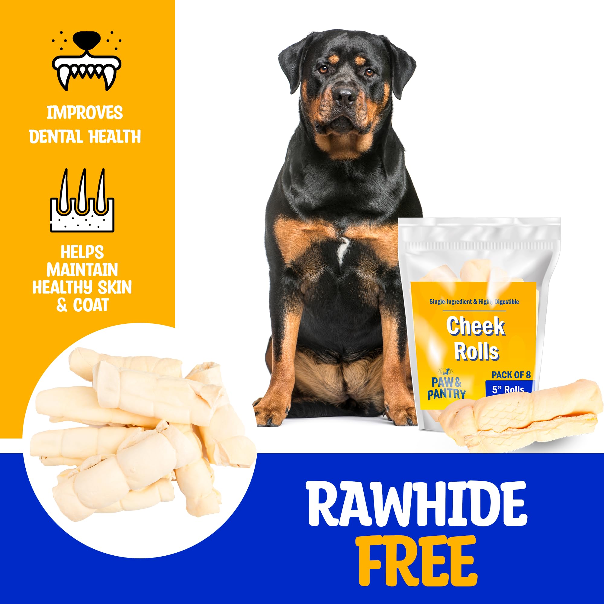 All-Natural Beef Cheek Rolls for Dogs - 5