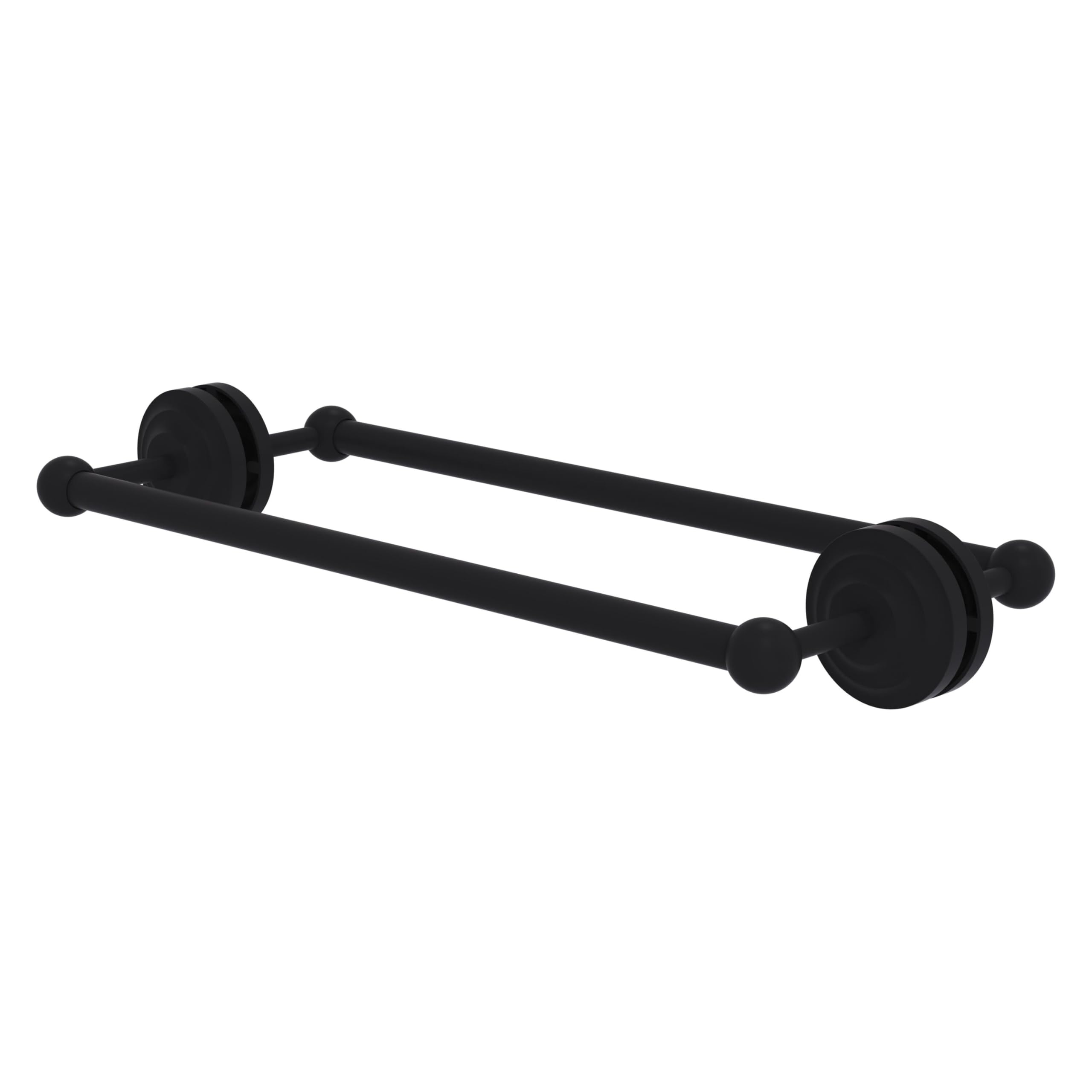 Allied Brass QN-41-BB-18-BKM Matte Black 18-Inch Back to Back Shower Door Towel Bar - First Collection - Bathroom Accessories for Modern Showers & Spa-Like Experience