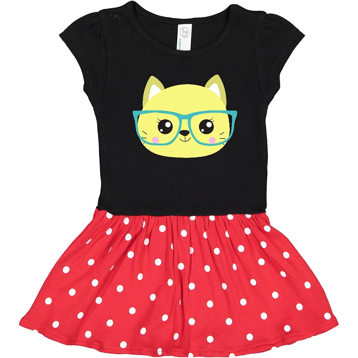 Hipster Cat Glasses Dress - Cute Kitten Outfit for Toddlers & Playtime