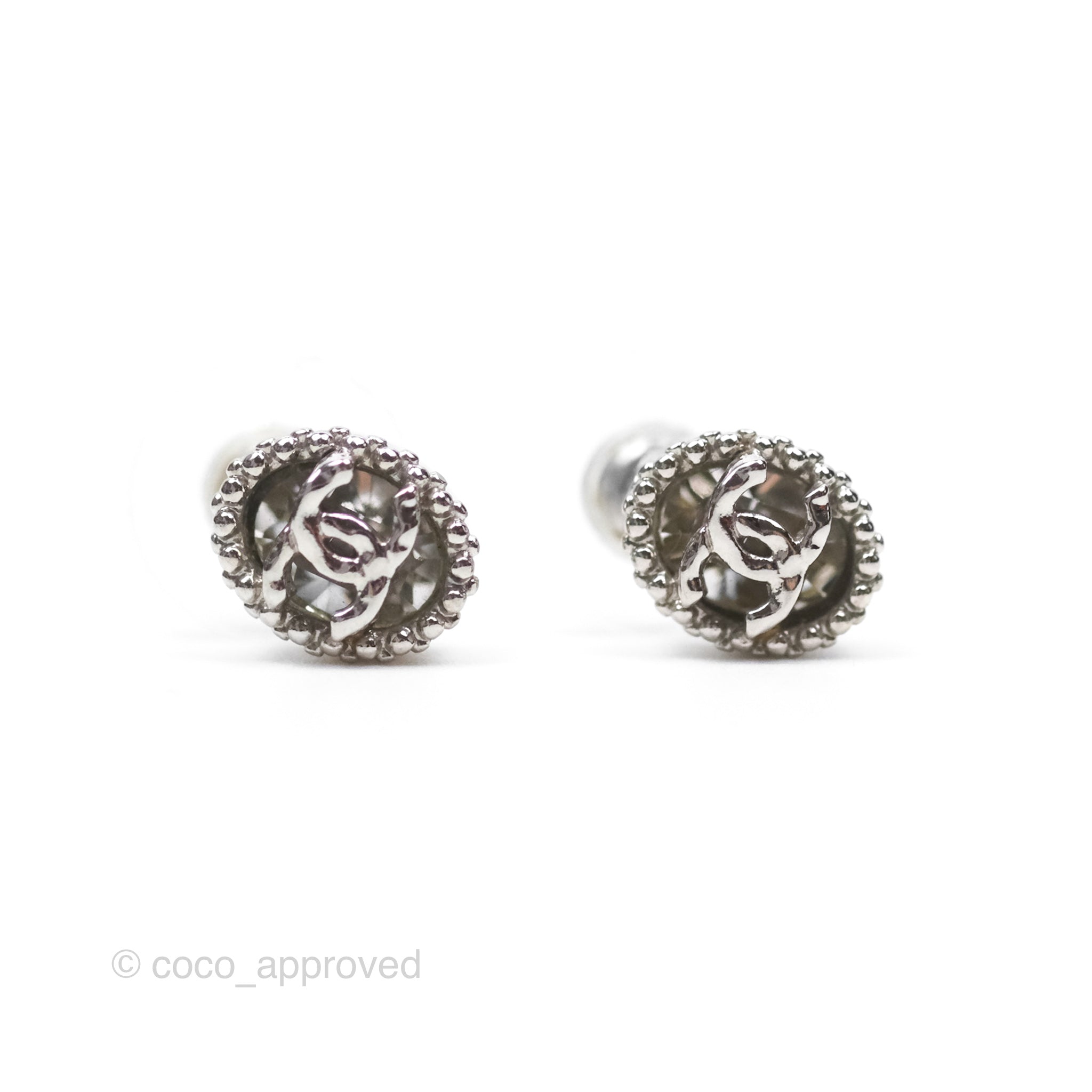 Chanel CC Round Earrings in Silver Tone - 19P Collection | Luxury Fashion Jewelry for Women, Perfect for Parties, Weddings & Special Occasions