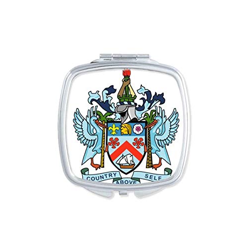 DIYthinker Saint Kitts and Nevis National Emblem Mirror - Portable Compact Double-Sided Pocket Makeup Mirror with Glass for Travel, Home & Office Use