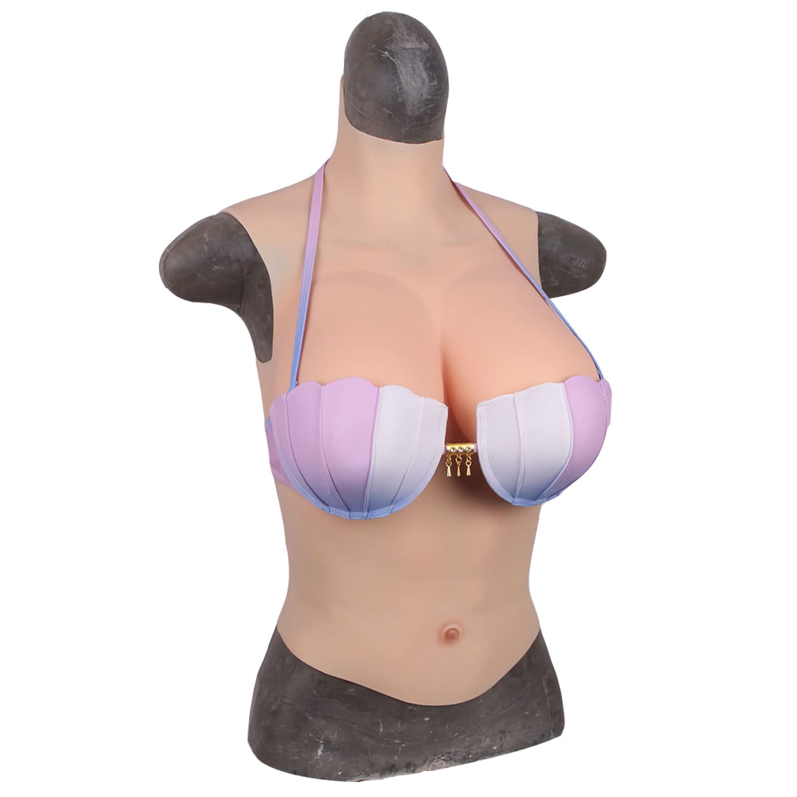 AJIU Crossdressing Silicone Breastplate - G Cup Half Body Breast Forms for Shemale, Mastectomy & Cosplay | Realistic Fake Boobs for Drag Queens, Transgender & Costume Parties