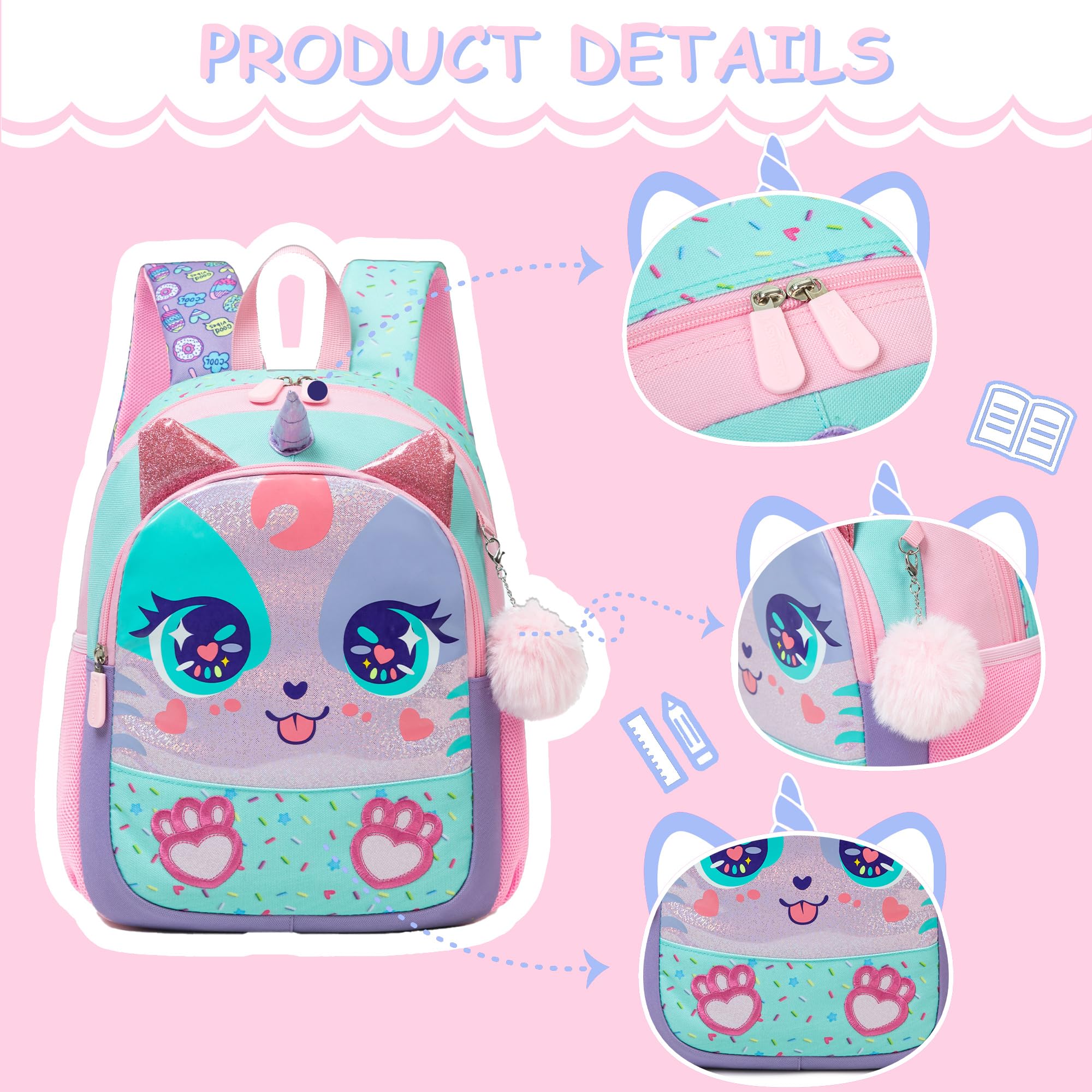 **Unicorn Toddler Backpack for Girls 2-4 Years - Cute Pink Preschool Backpack for Kindergarten, School Supplies & Travel - Perfect for Daycare, Outings & Gifts**