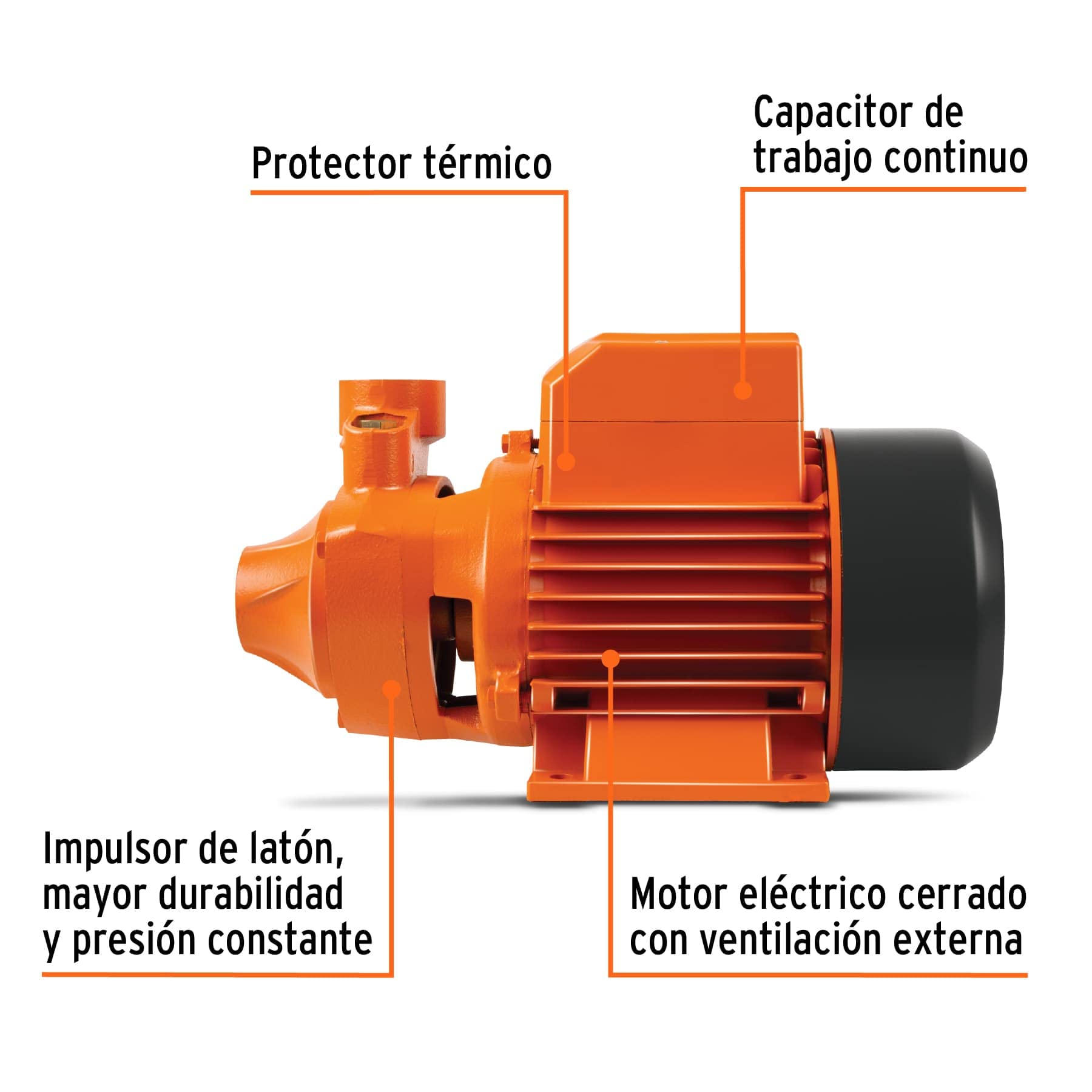 Truper 10068 BOAP-1/2 1/2 HP Peripheral Impeller Water Pump - High Performance for Home, Garden & Agricultural Irrigation