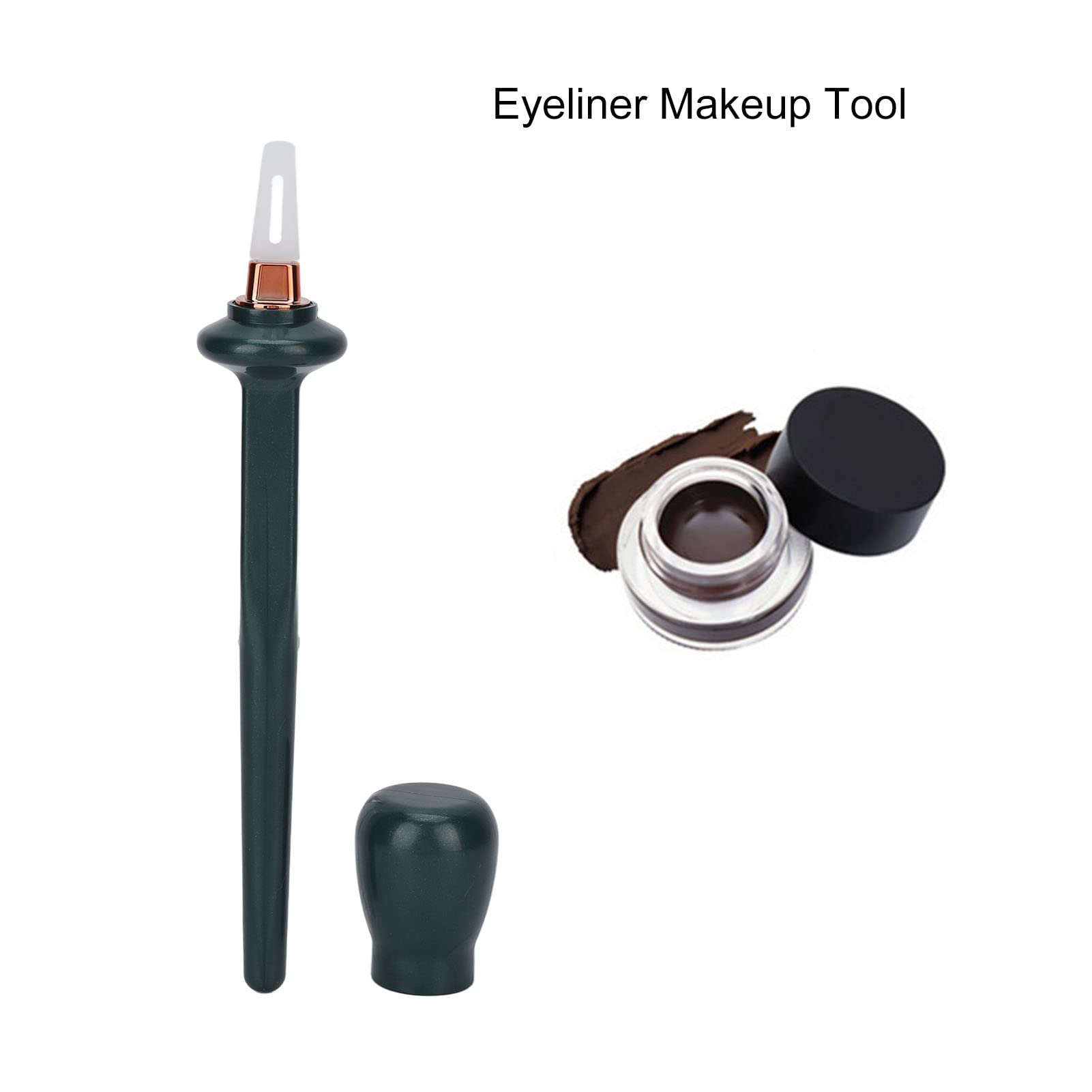 3pcs Waterproof Eyeliner Makeup Kit - Long Lasting Gel Eyeliner Guide Wand with Quick Application Tool (Green) - Perfect for Daily Makeup, Party Looks & Professional Beauty Routines