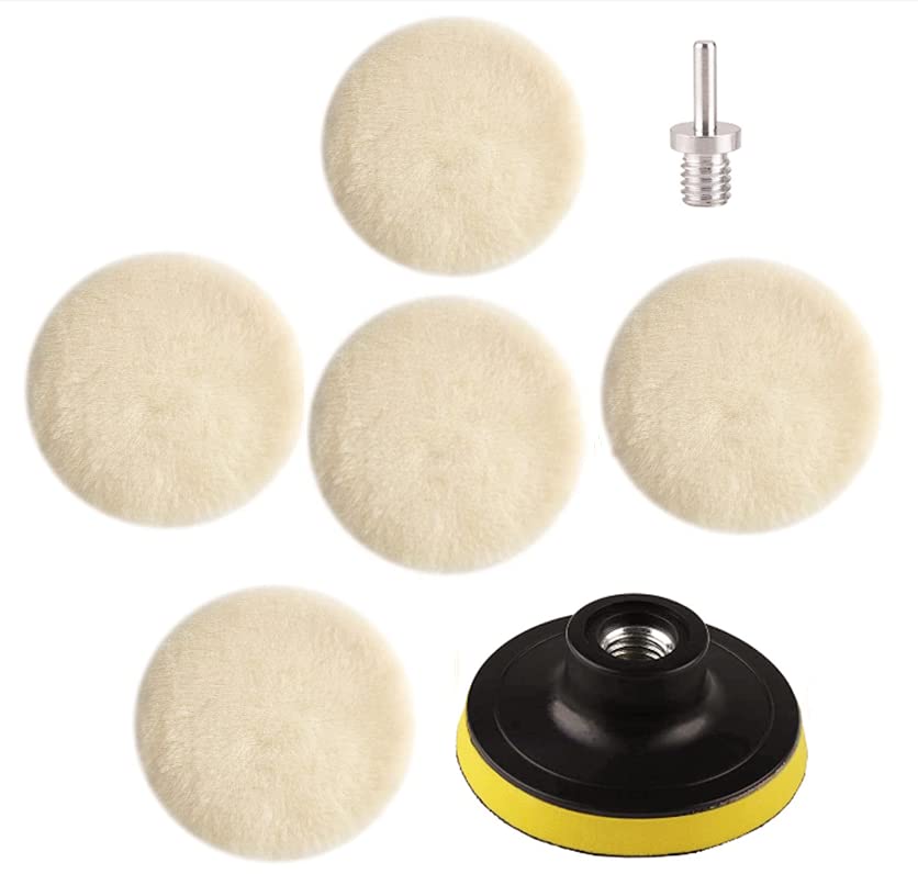 7-Piece Soft Wool Polishing Pads & Buffing Wheel Kit for Car Detailing - Perfect for Waxing, Polishing Bonnets, and Restoring Vehicle Shine