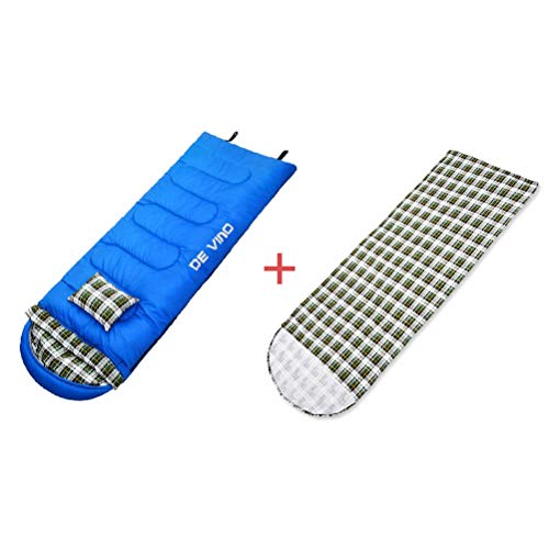 3 Season Flannel Lining Sleeping Bag for Adults - Extra Long Warm Envelope Design for Camping, Hiking & Indoor/Outdoor Use | Perfect for Festivals, Backpacking and Family Sleepovers