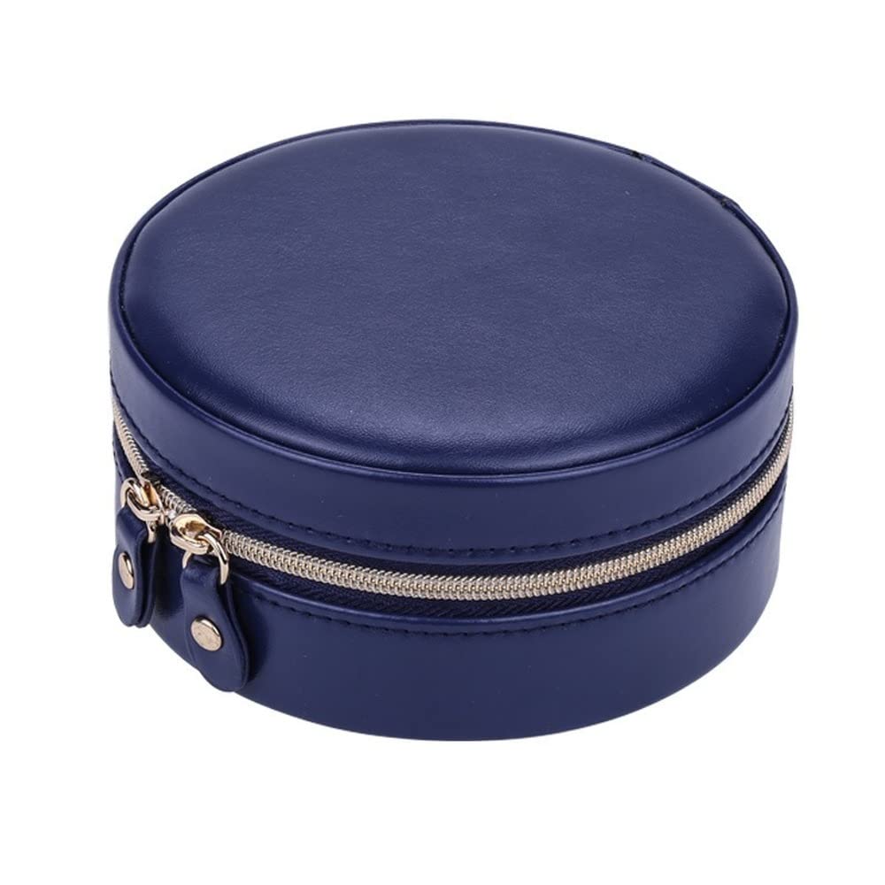 Nipogear Round Jewelry Storage Box - Small Portable Travel Jewelry Organizer for Earrings, Rings & Lipstick | Compact Jewelry Case for Women, Perfect for Travel, Home & Gift Giving