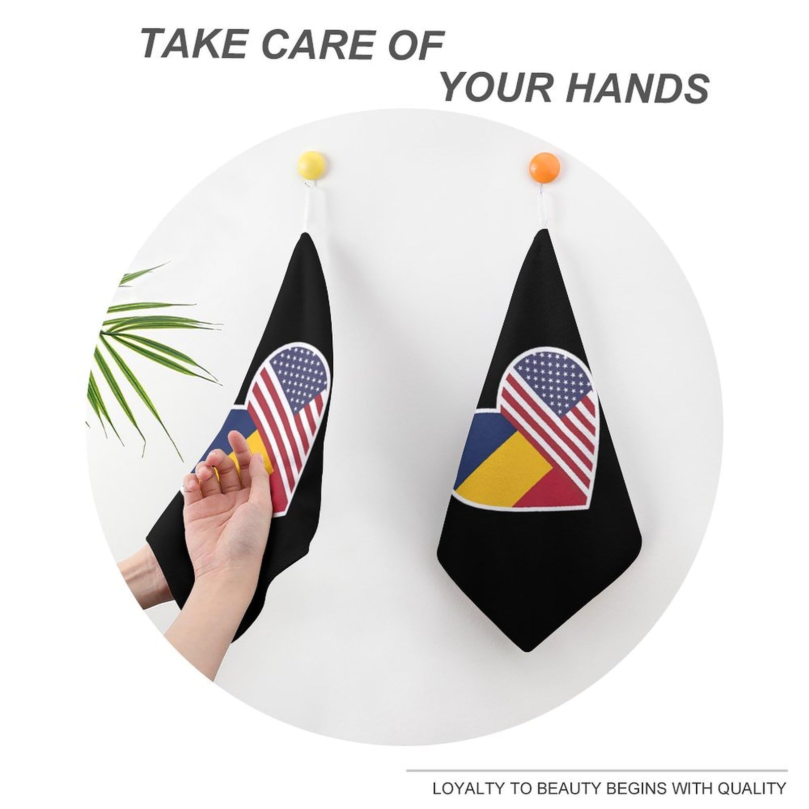 USA & Chad Flag Soft Hand Towels - Decorative Face Towels for Gym, Bathroom, Kitchen - Absorbent & Quick-Drying for Sports, Travel & Home Decor