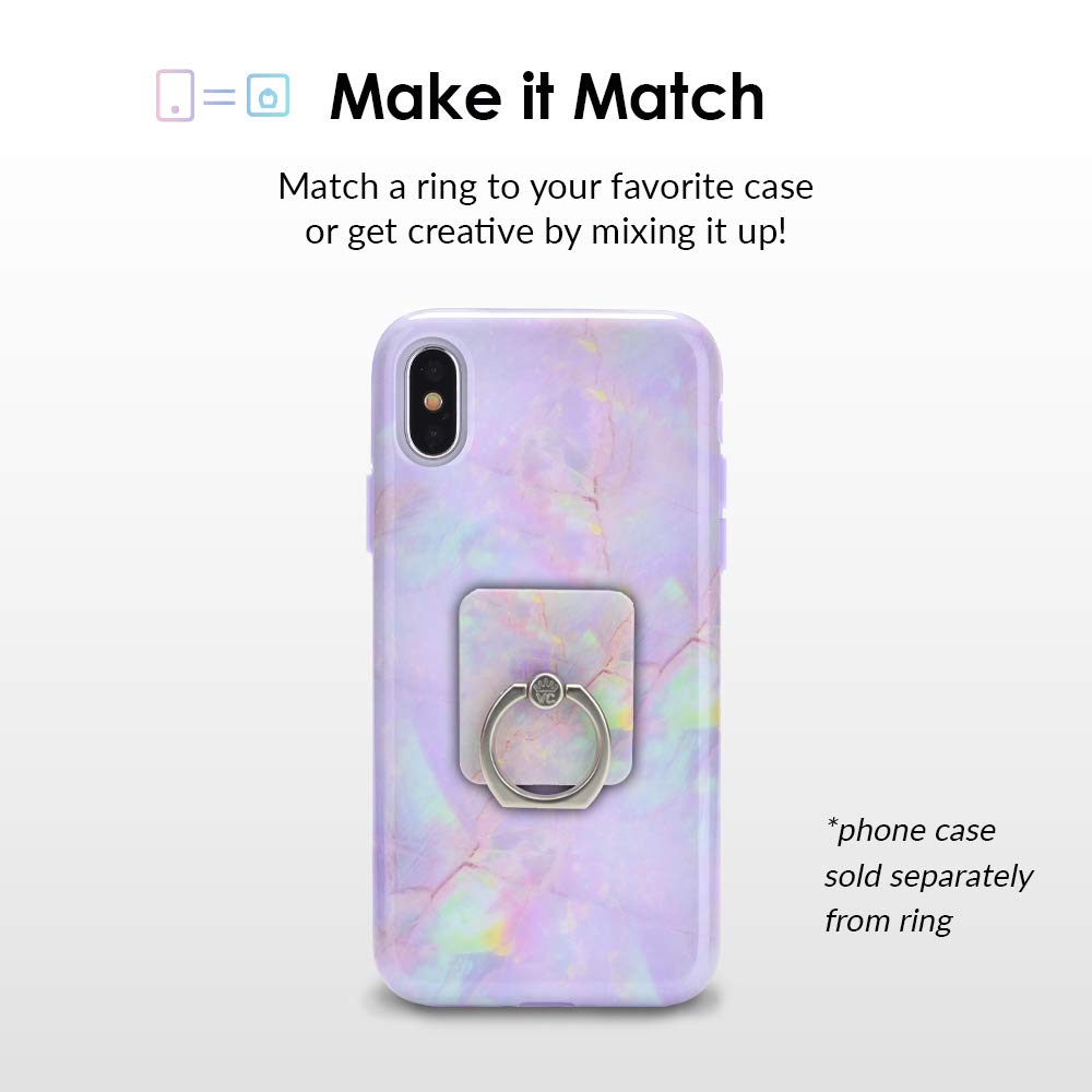 Velvet Caviar Phone Ring Holder - Finger Grip Stand for iPhone & Galaxy (Pink Marble) - Perfect for Secure One-Handed Use