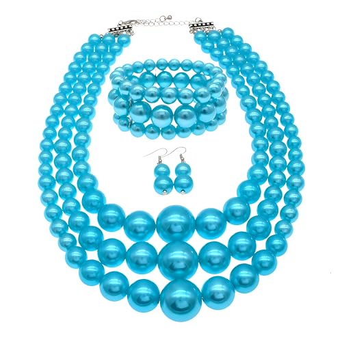 Sky Blue pearl necklace